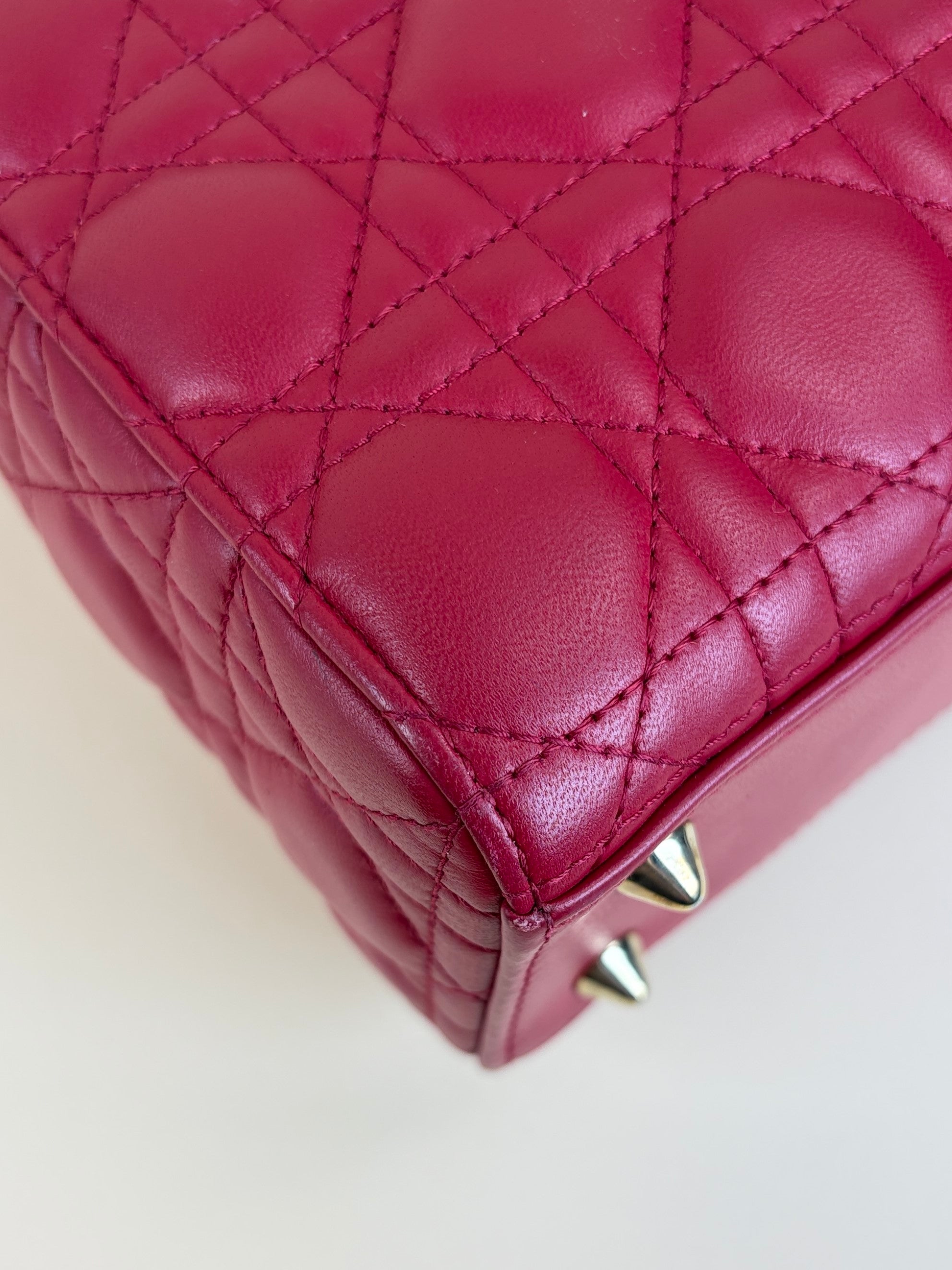 Christian Dior Cherry Red Cannage Small Lady Dior My ABCDIOR Bag