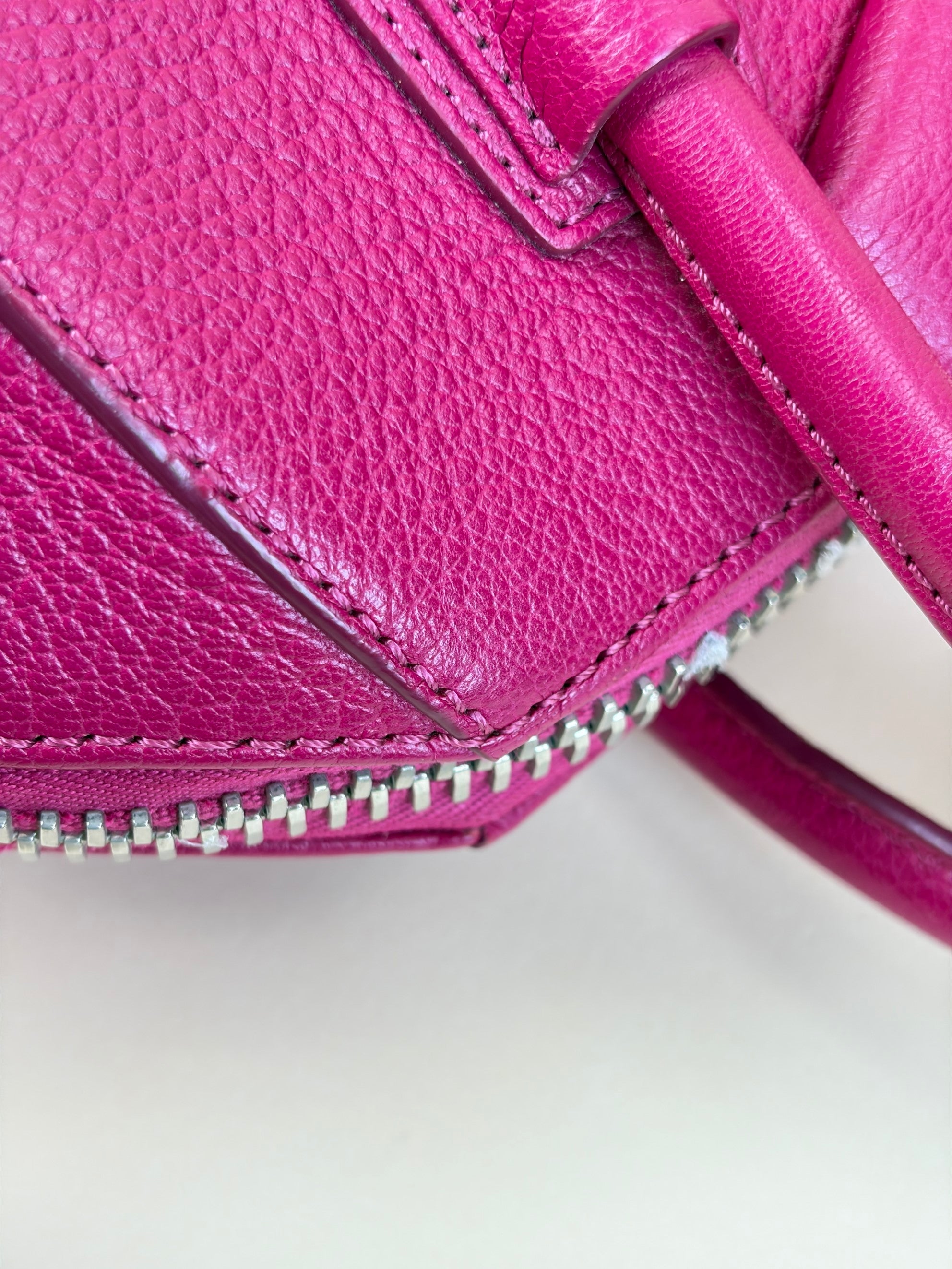 Givenchy MAGENTA SUGAR GOATSKIN LEATHER MINI ANTIGONA MINI HOT PINK