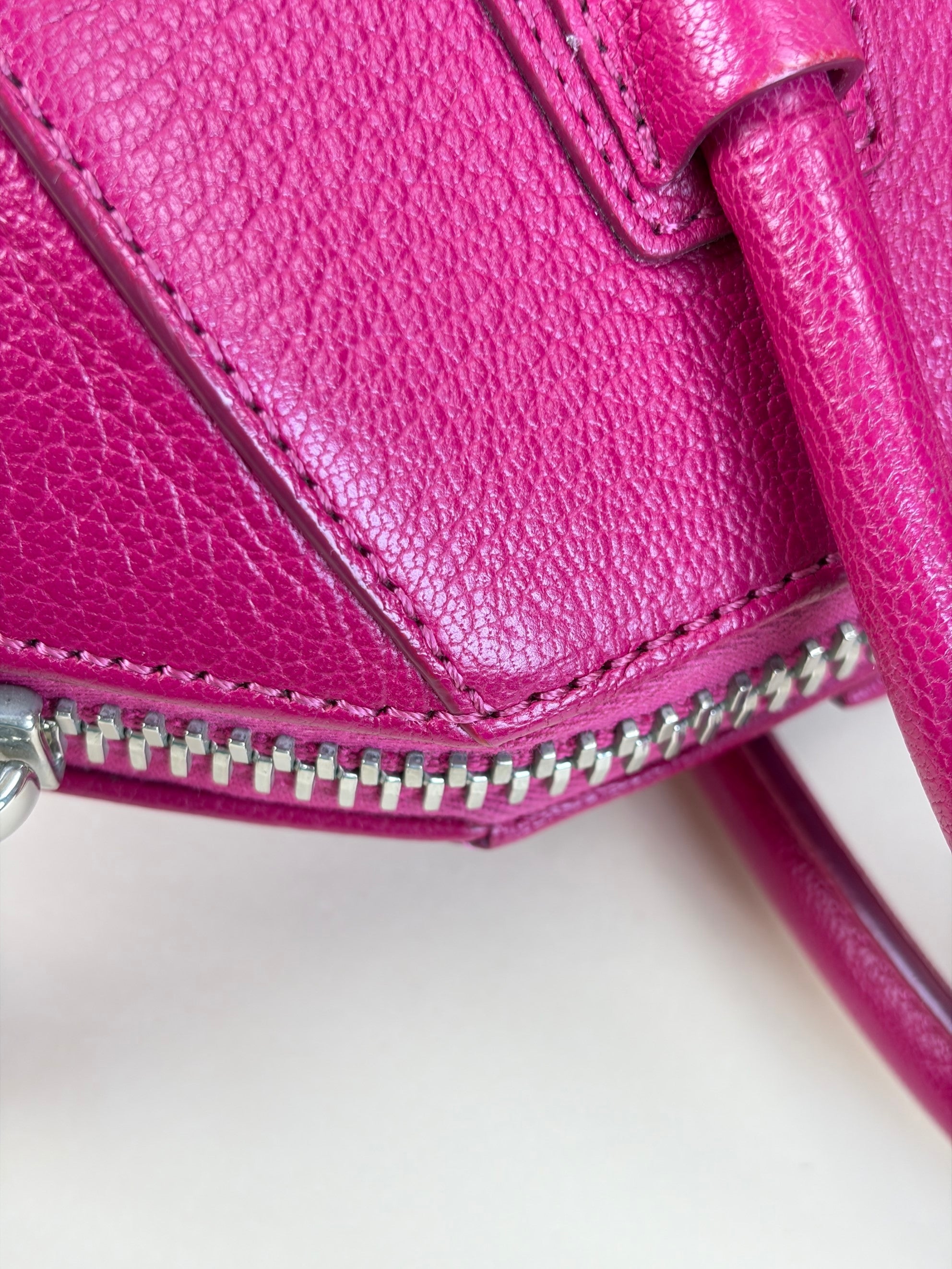 Givenchy MAGENTA SUGAR GOATSKIN LEATHER MINI ANTIGONA MINI HOT PINK