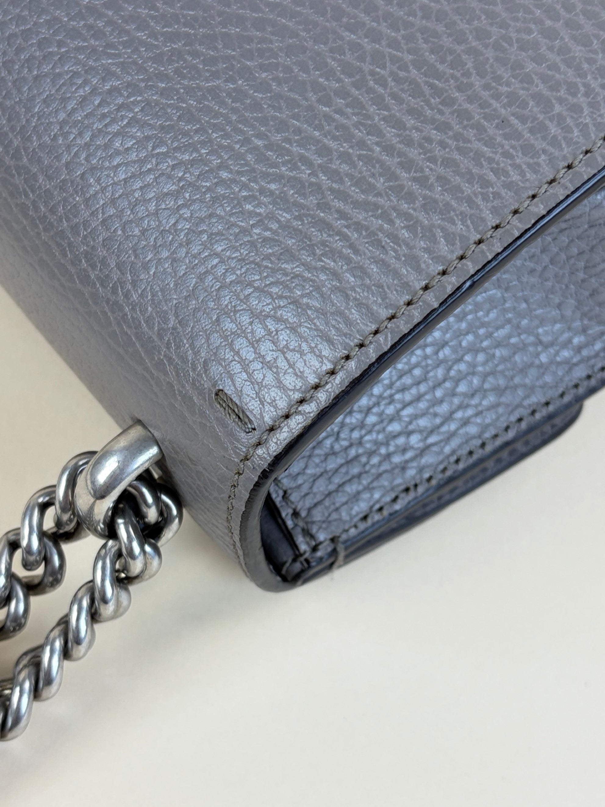 Gucci grey calfskin crystal Dionysus mini Shoulder Bag