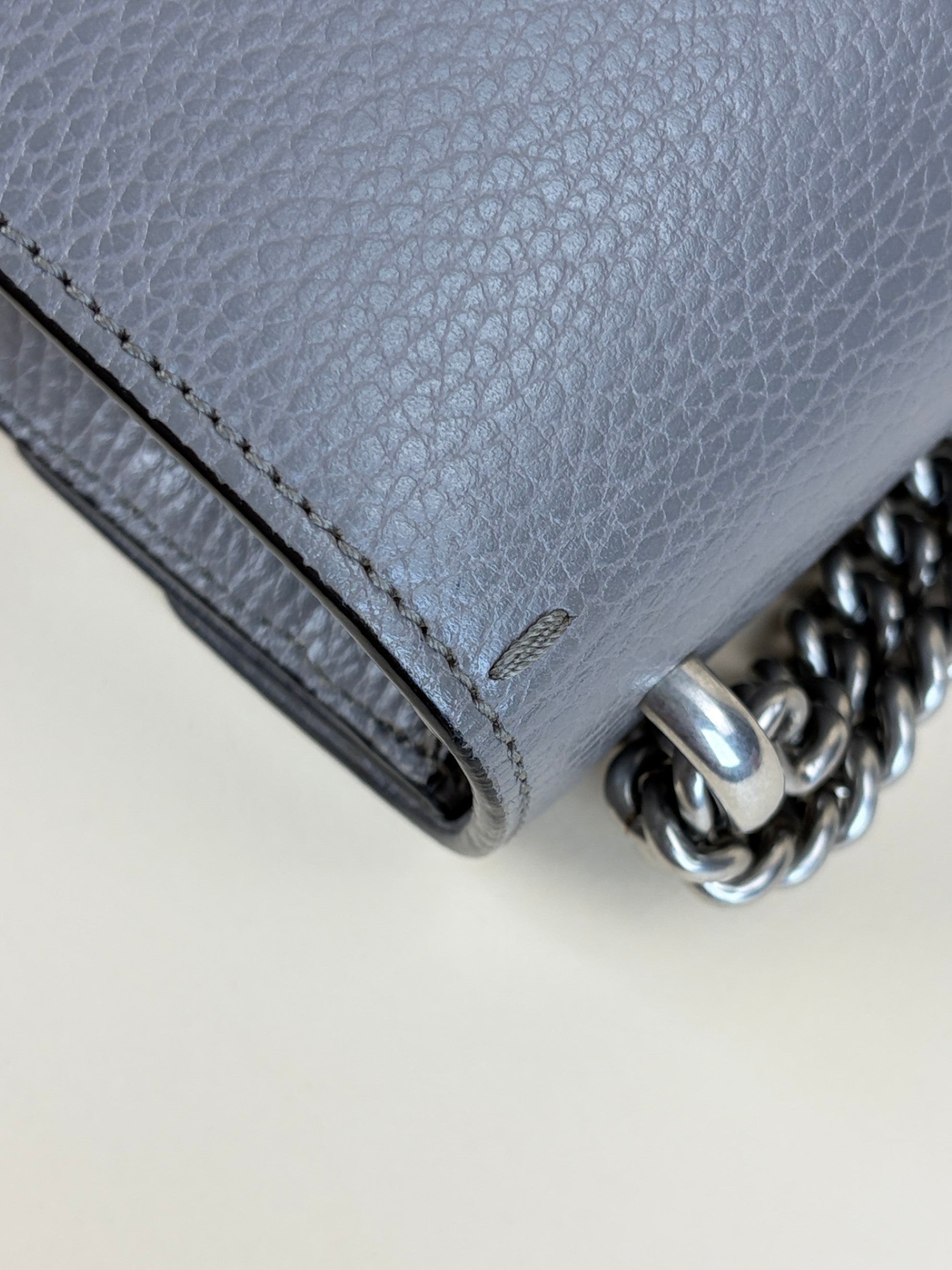 Gucci grey calfskin crystal Dionysus mini Shoulder Bag