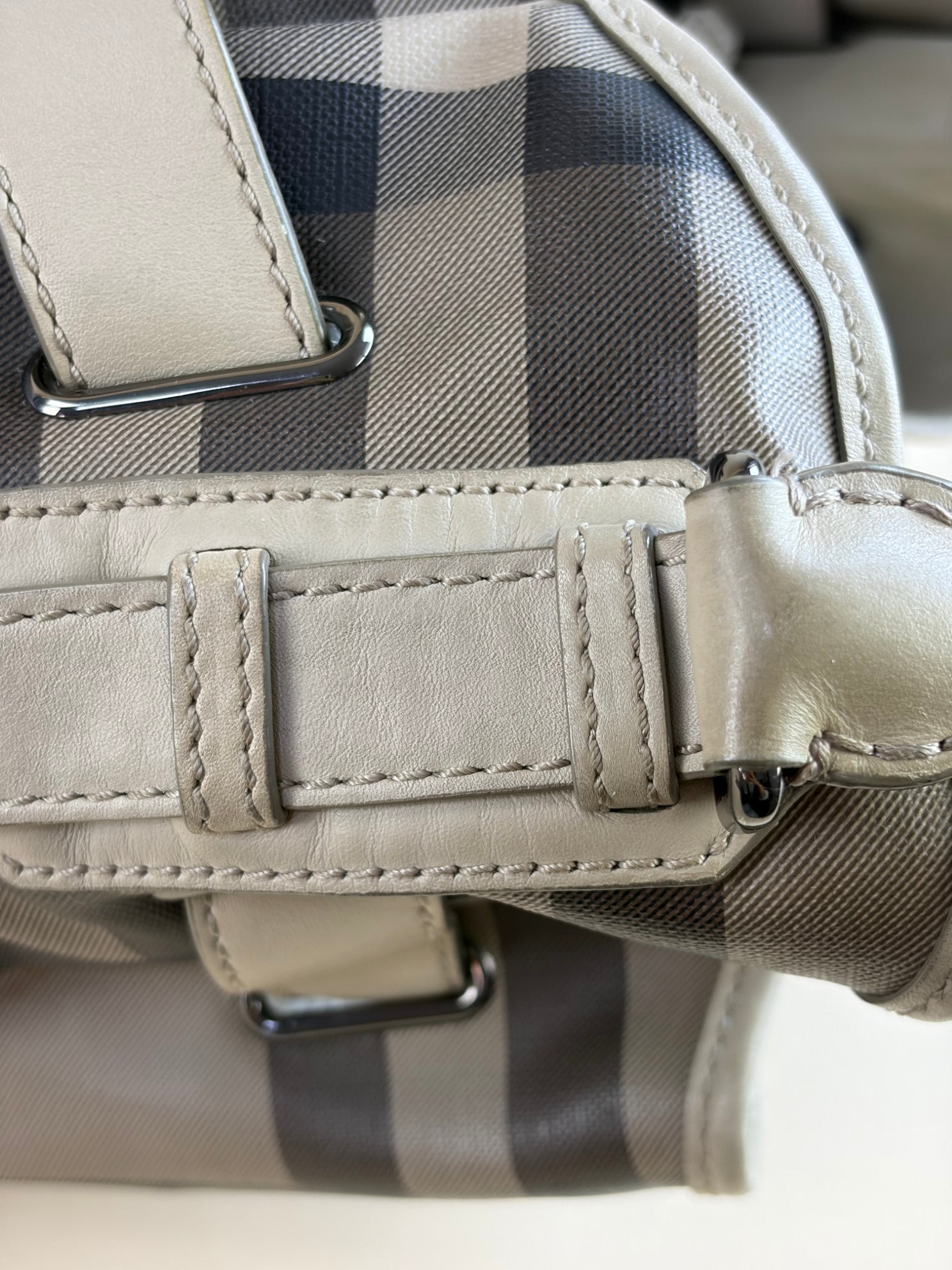 Burberry Smoked check meduim walden belted hobo bag