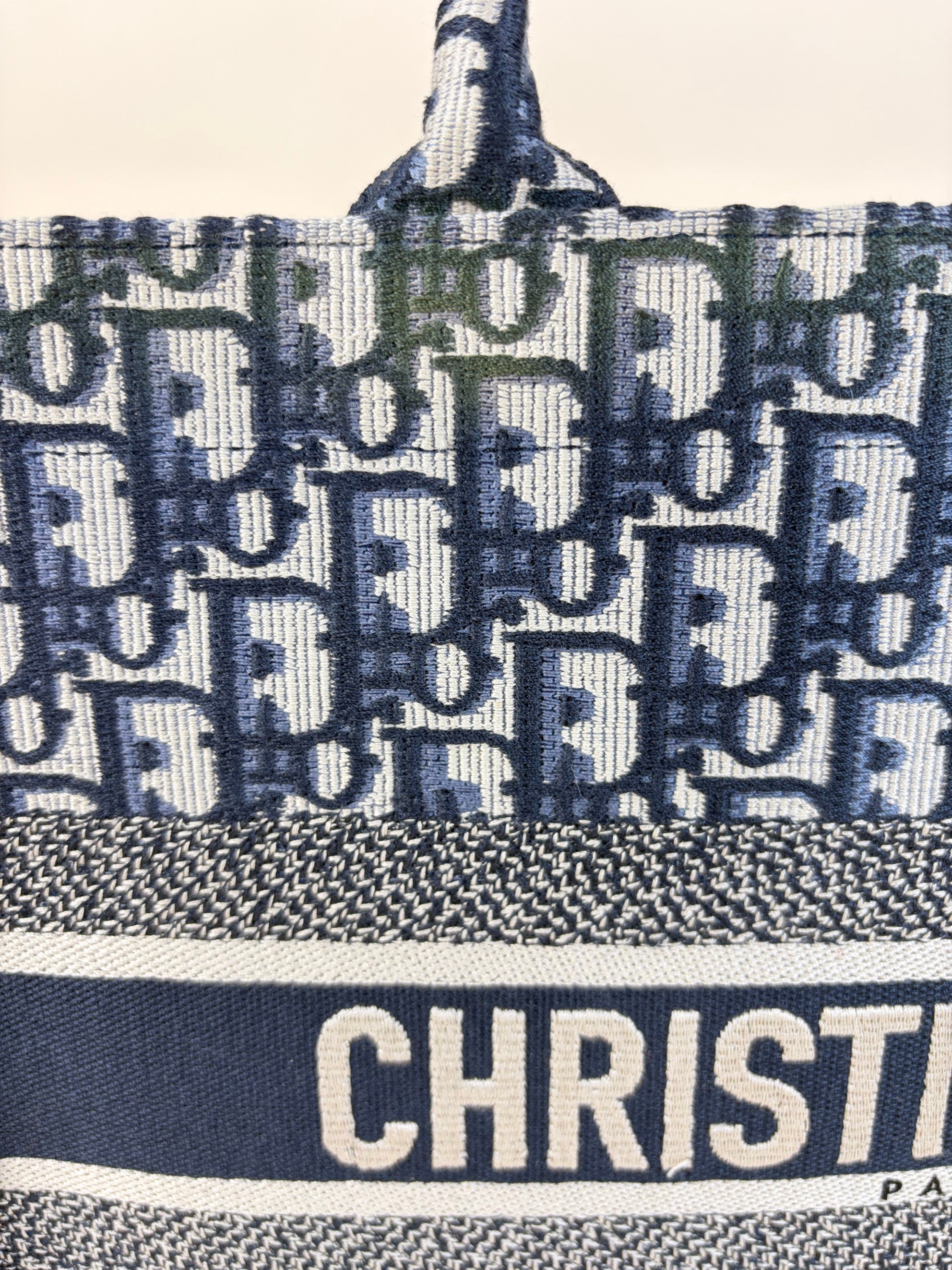 Christian Dior Blue Oblique Medium Book Tote Bag