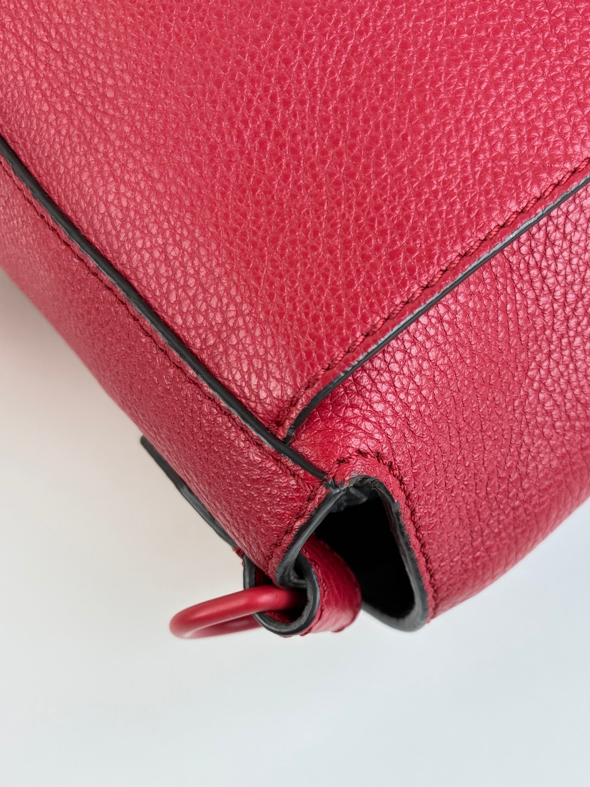 Fendi red baguette messenger bag
