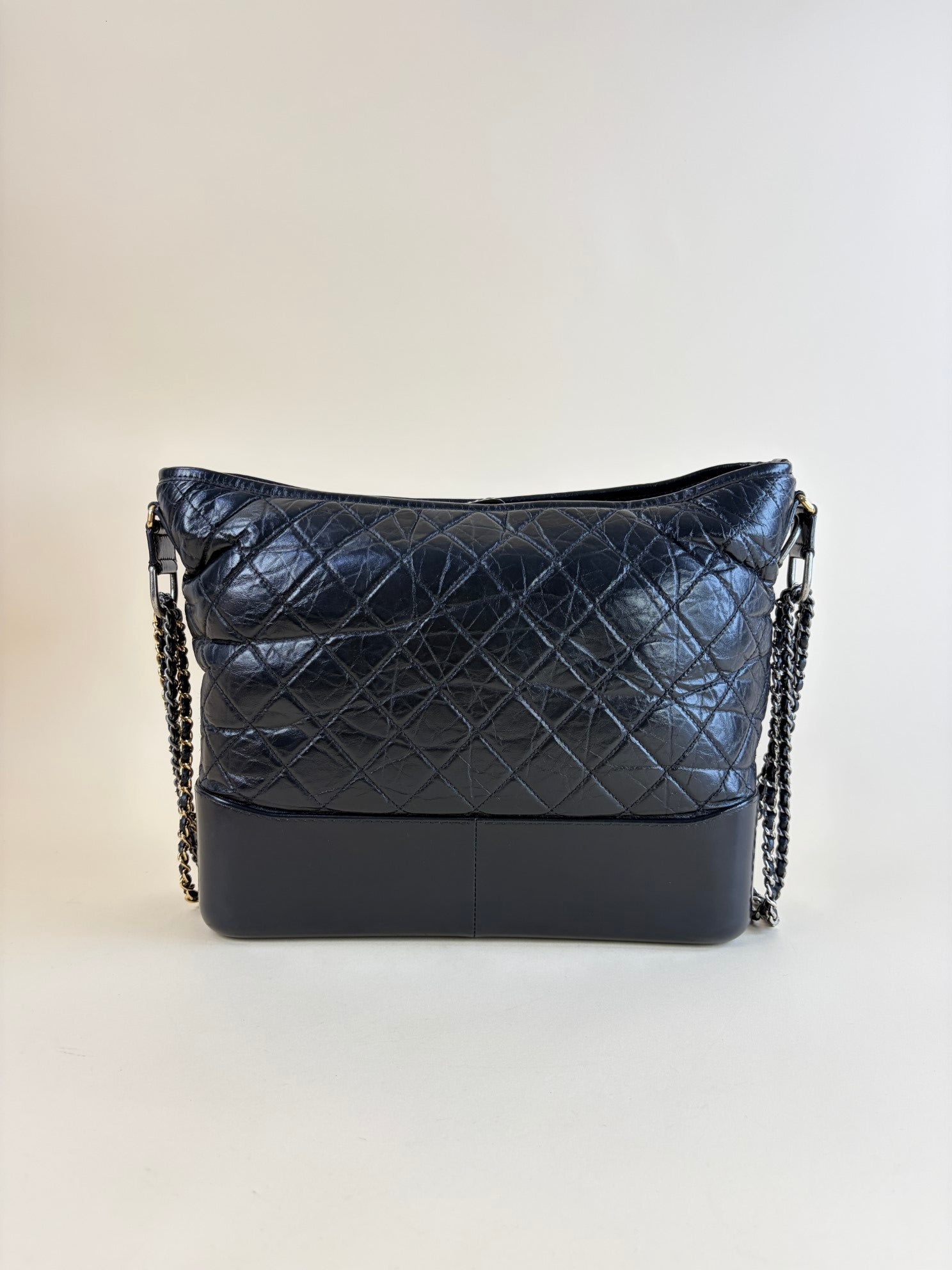 Chanel black quilted leather large Gabrielle hobo bag