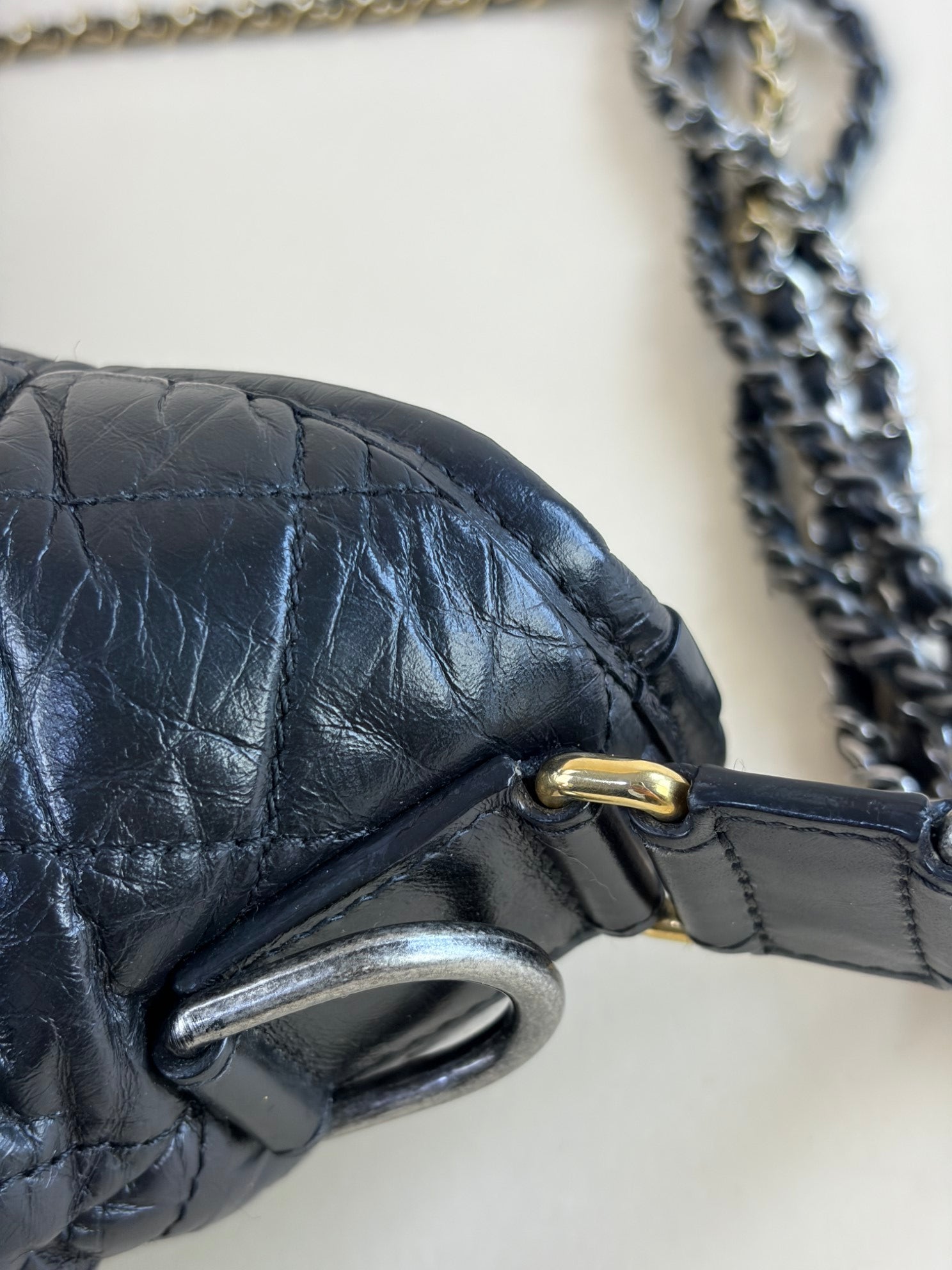 Chanel black quilted leather large Gabrielle hobo bag