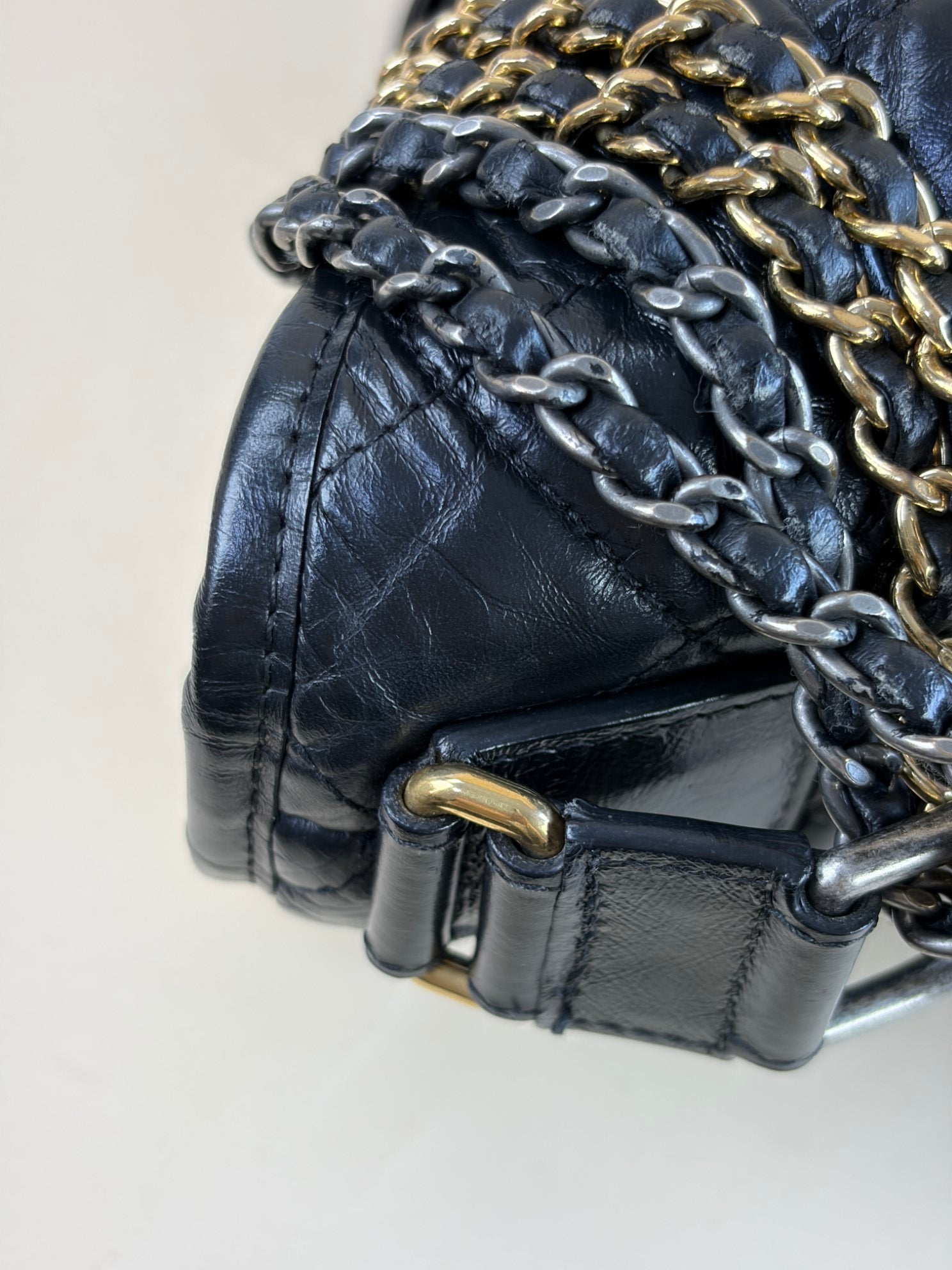 Chanel black quilted leather large Gabrielle hobo bag
