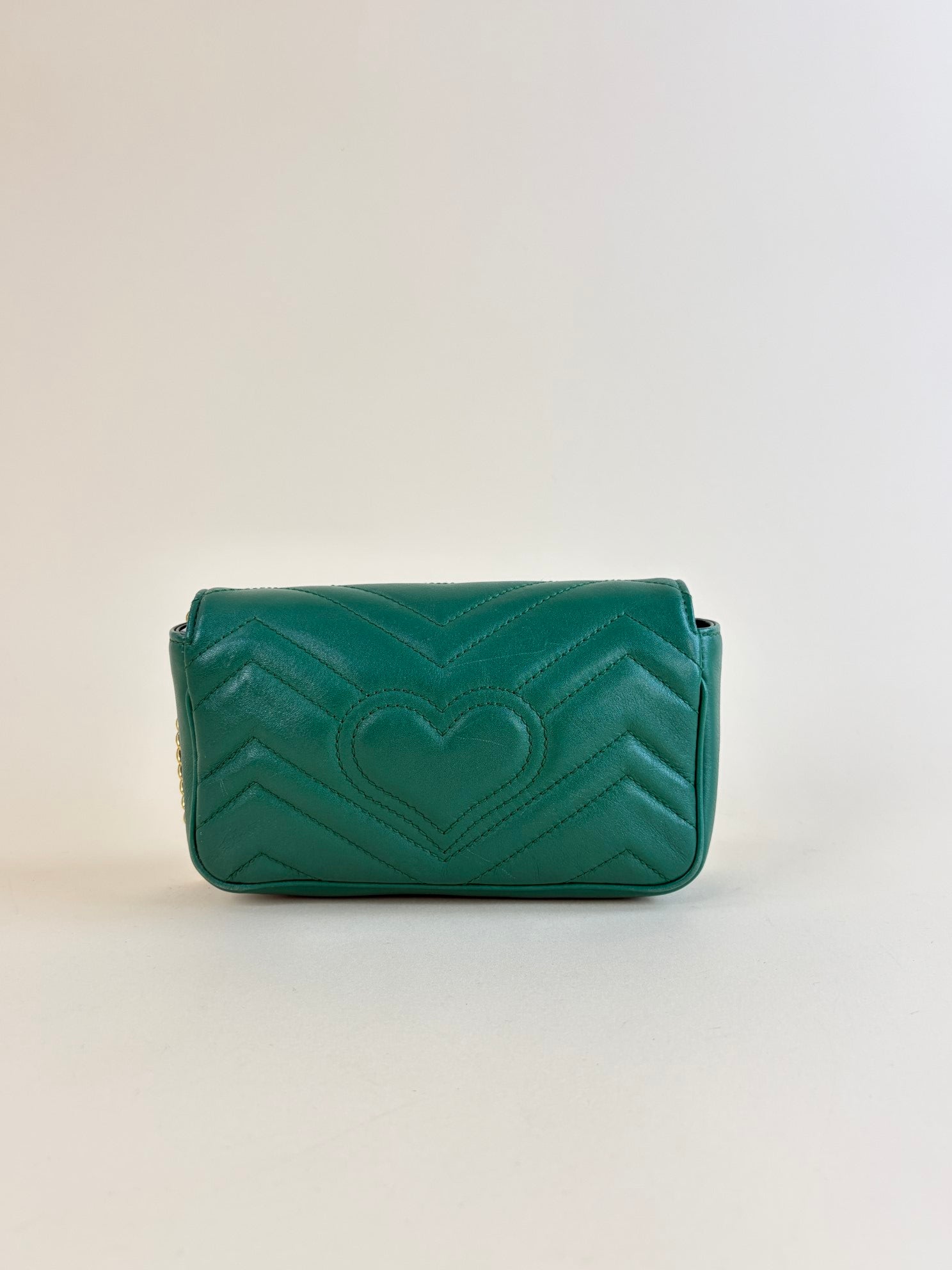 Gucci Green GG Marmont calfskin matelassé mini