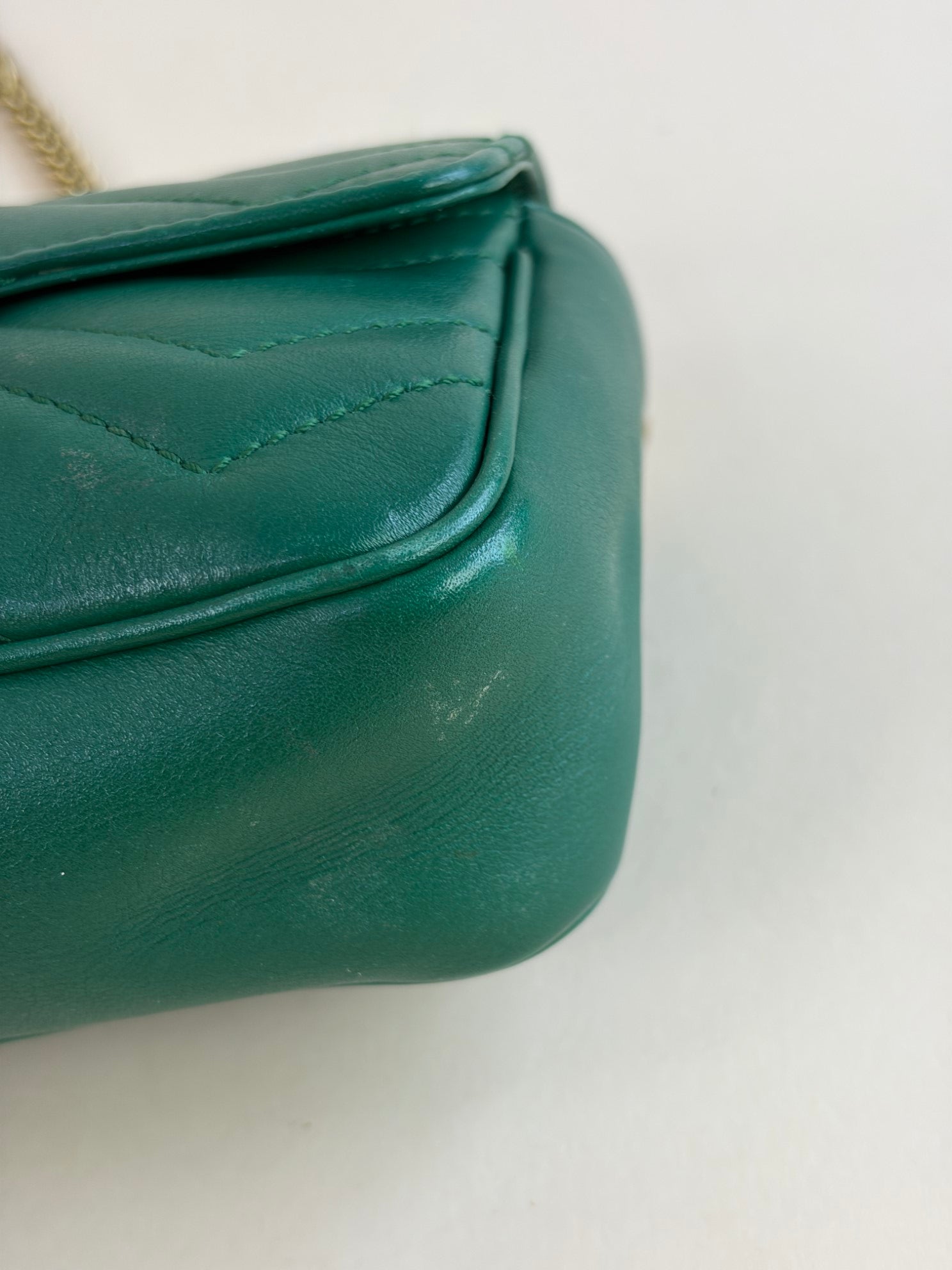 Gucci Green GG Marmont calfskin matelassé mini