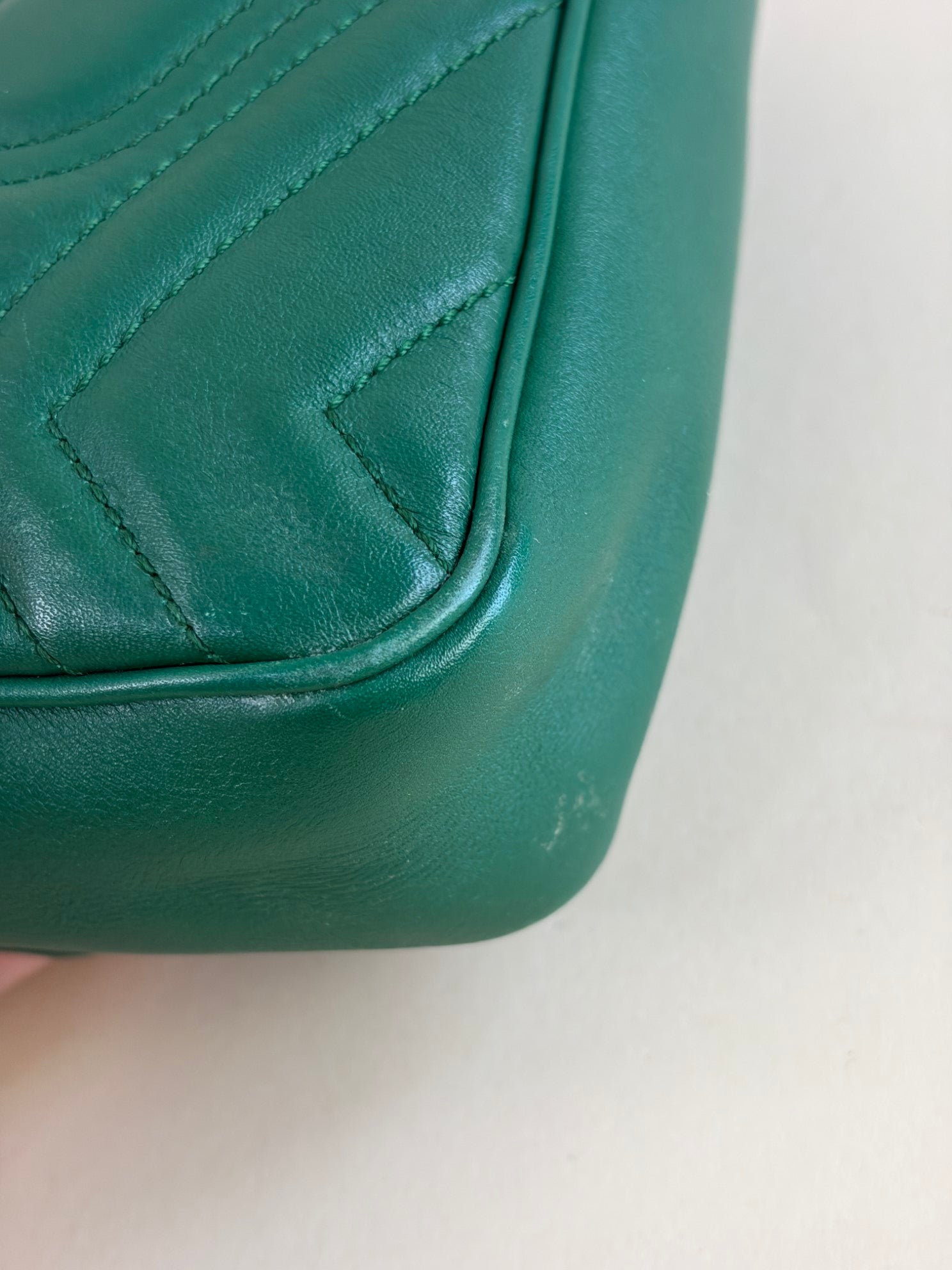 Gucci Green GG Marmont calfskin matelassé mini