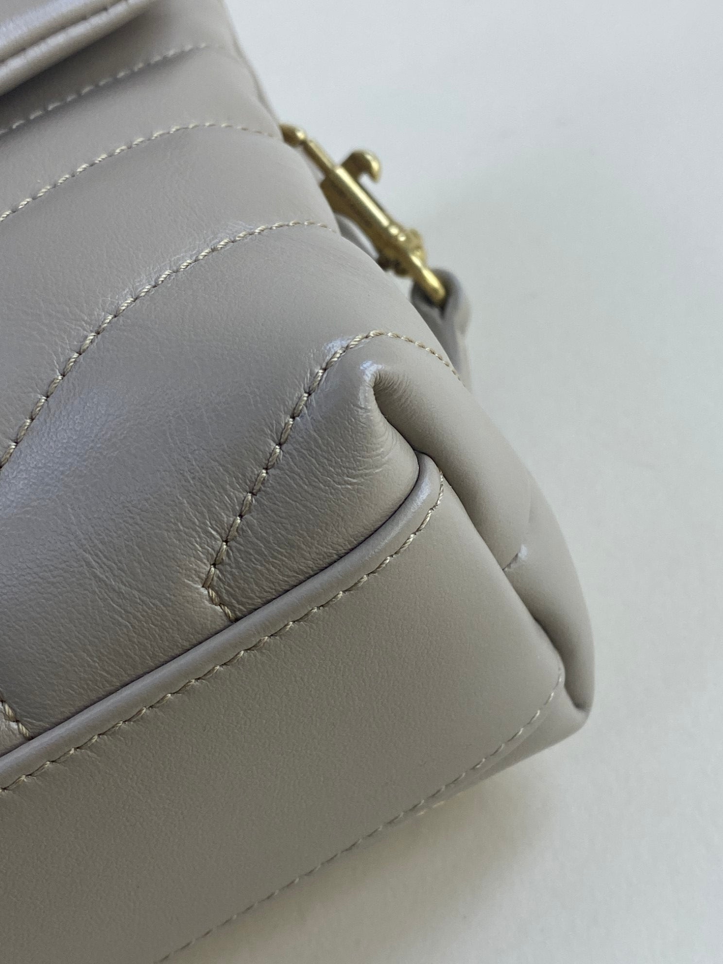 YSL lolou toy beige quilted monogram cross body bag