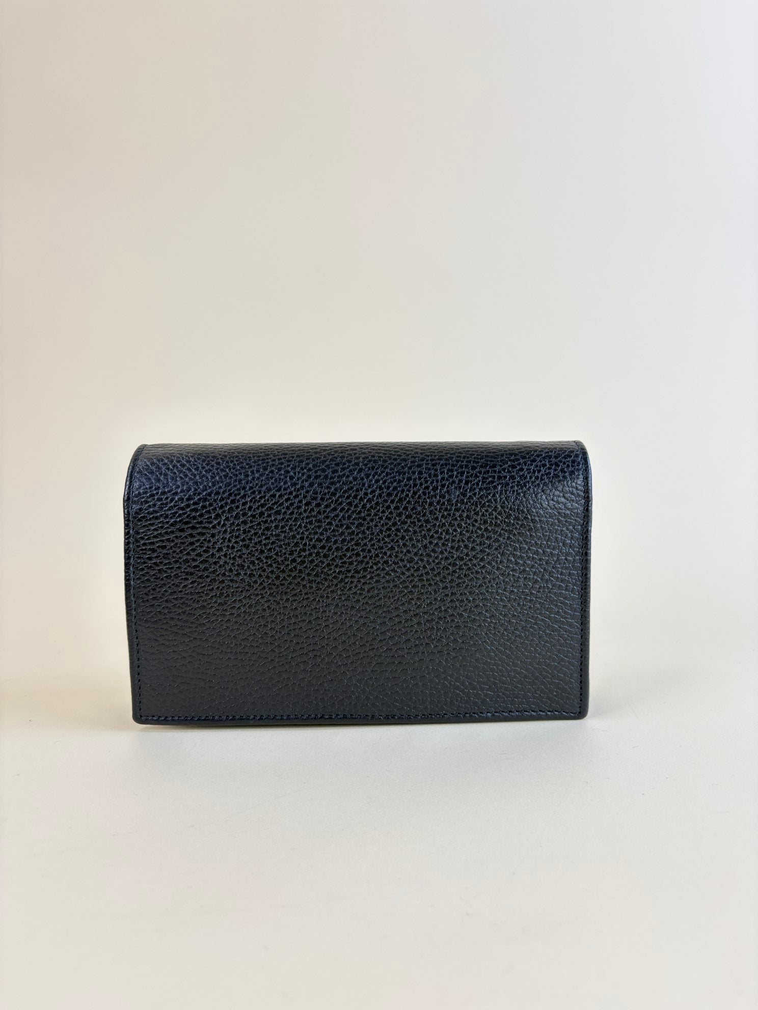 Gucci black dollar interlocking g wallet on chain