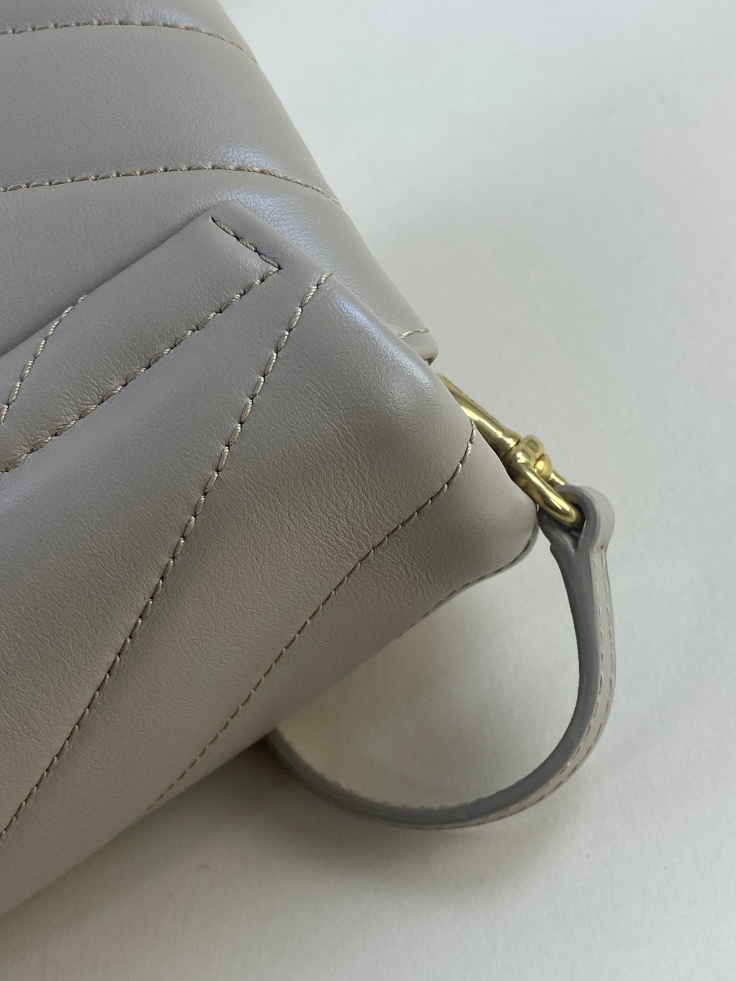 YSL lolou toy beige quilted monogram cross body bag