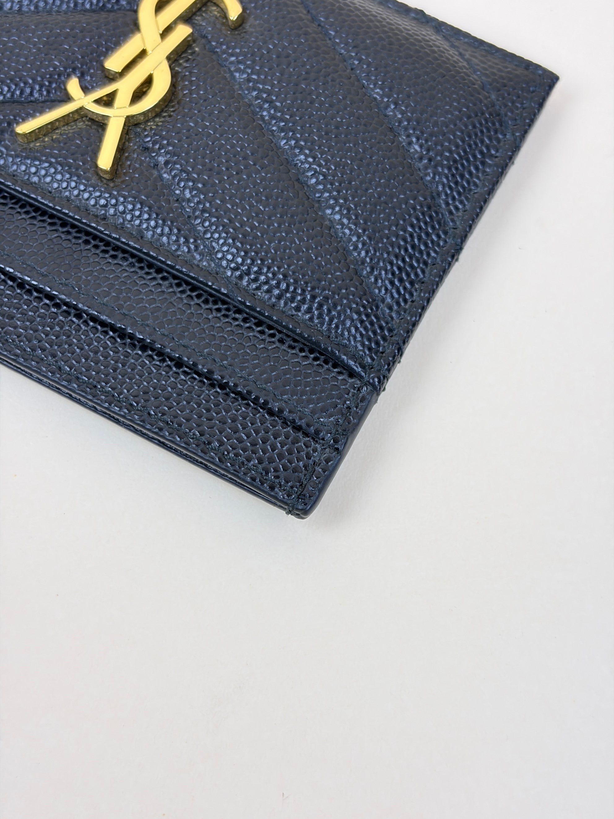 YSL Black Cassandre Matelasse Card Holder