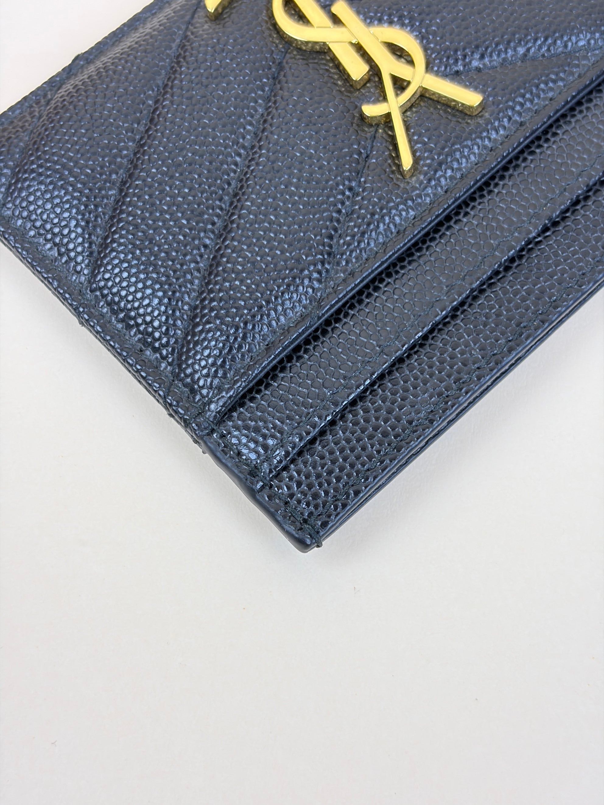 YSL Black Cassandre Matelasse Card Holder
