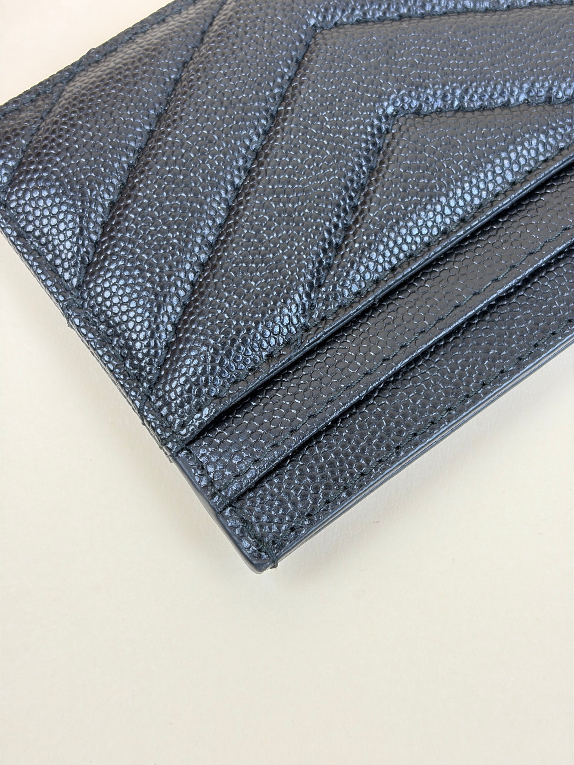 YSL Black Cassandre Matelasse Card Holder