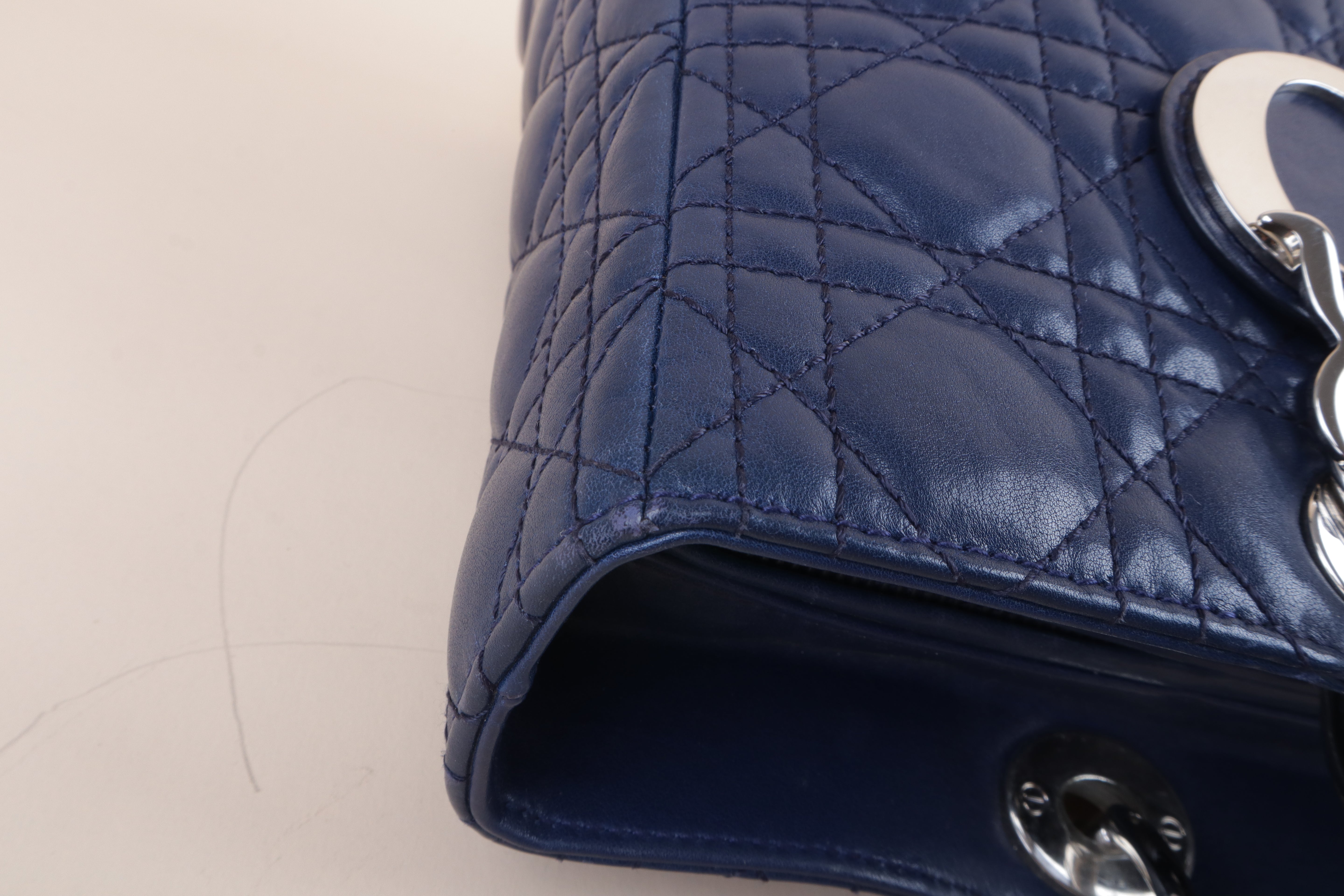 Christian Dior Navy Blue Large Lady Dior Bag