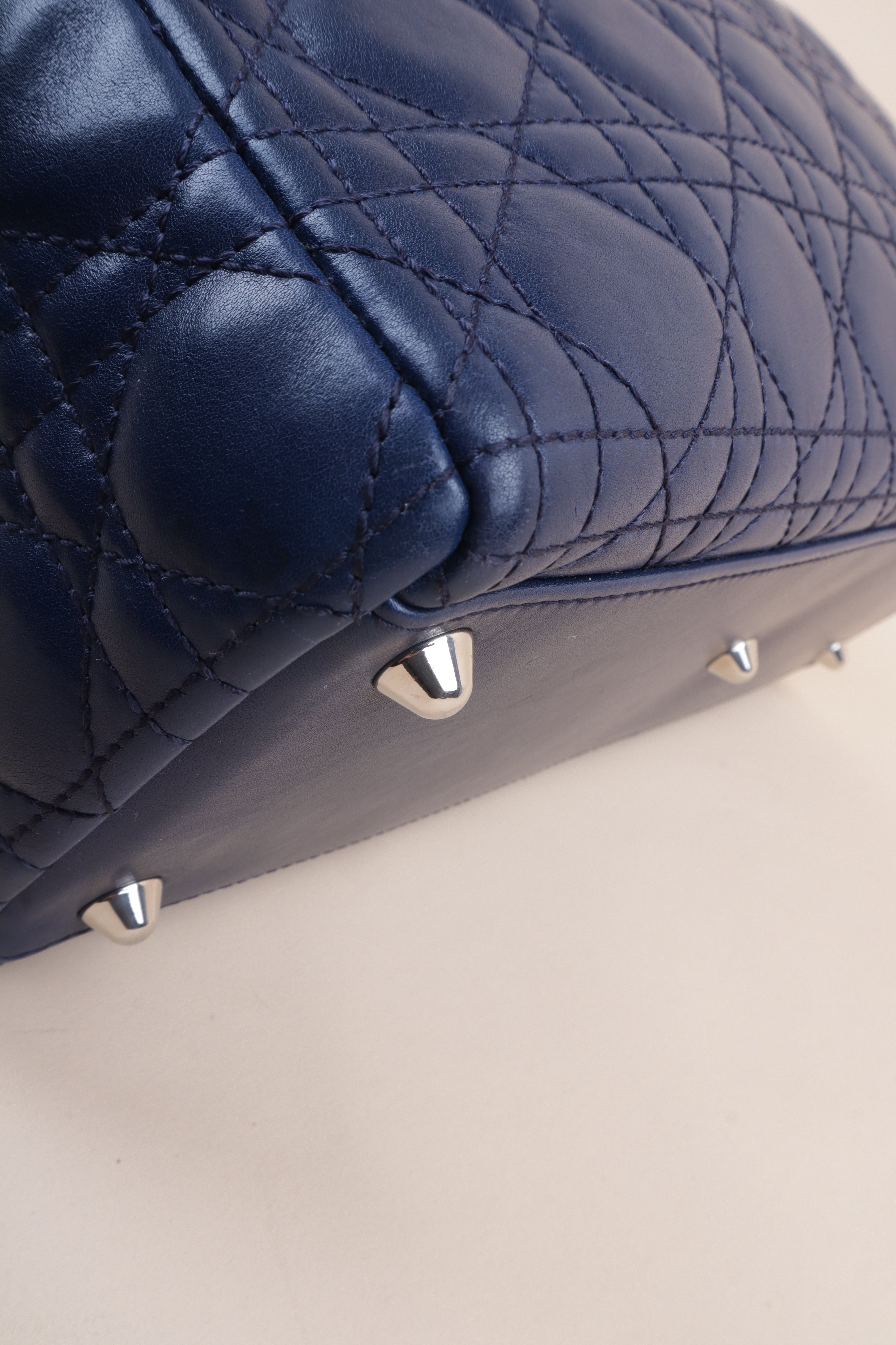 Christian Dior Navy Blue Large Lady Dior Bag