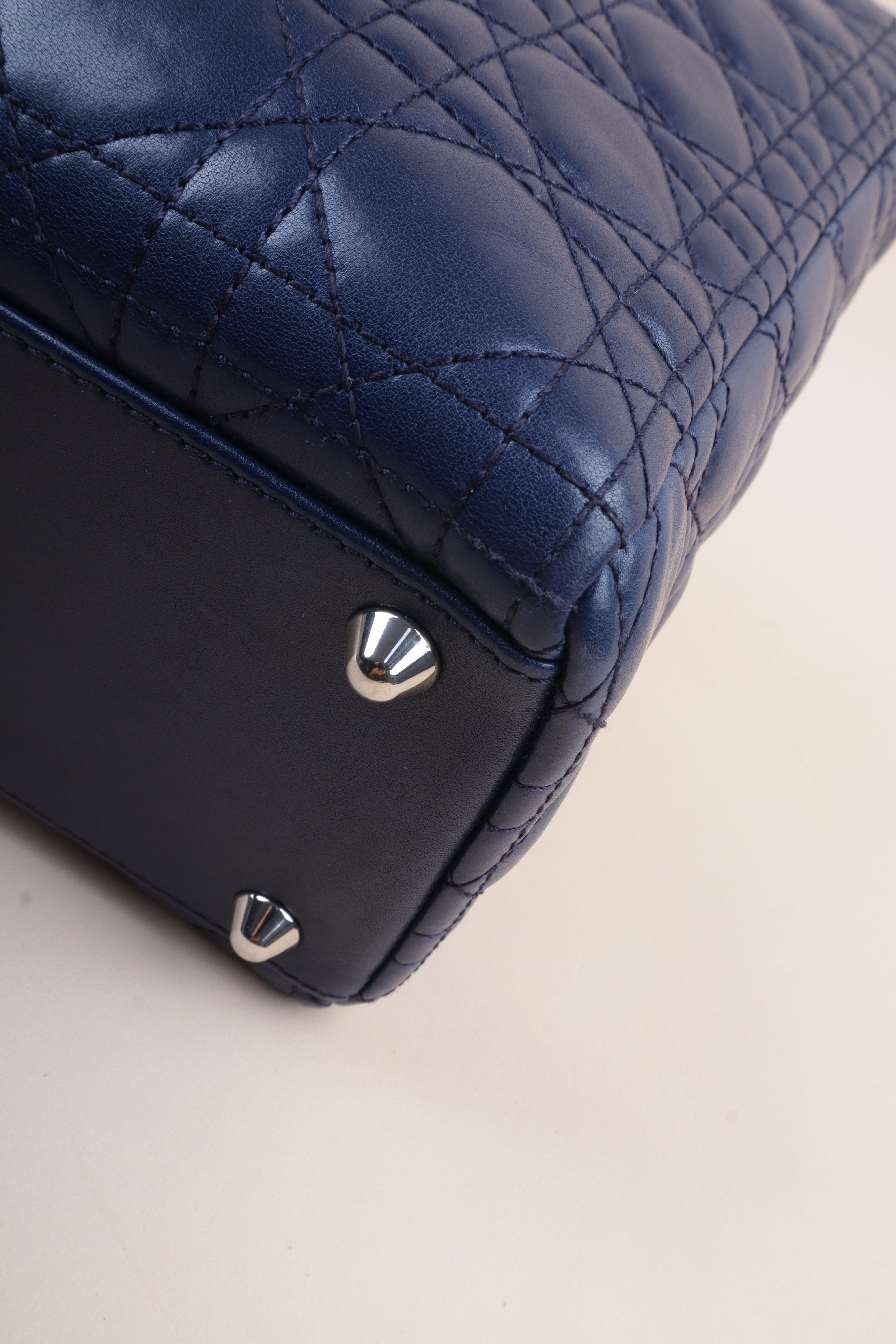 Christian Dior Navy Blue Large Lady Dior Bag