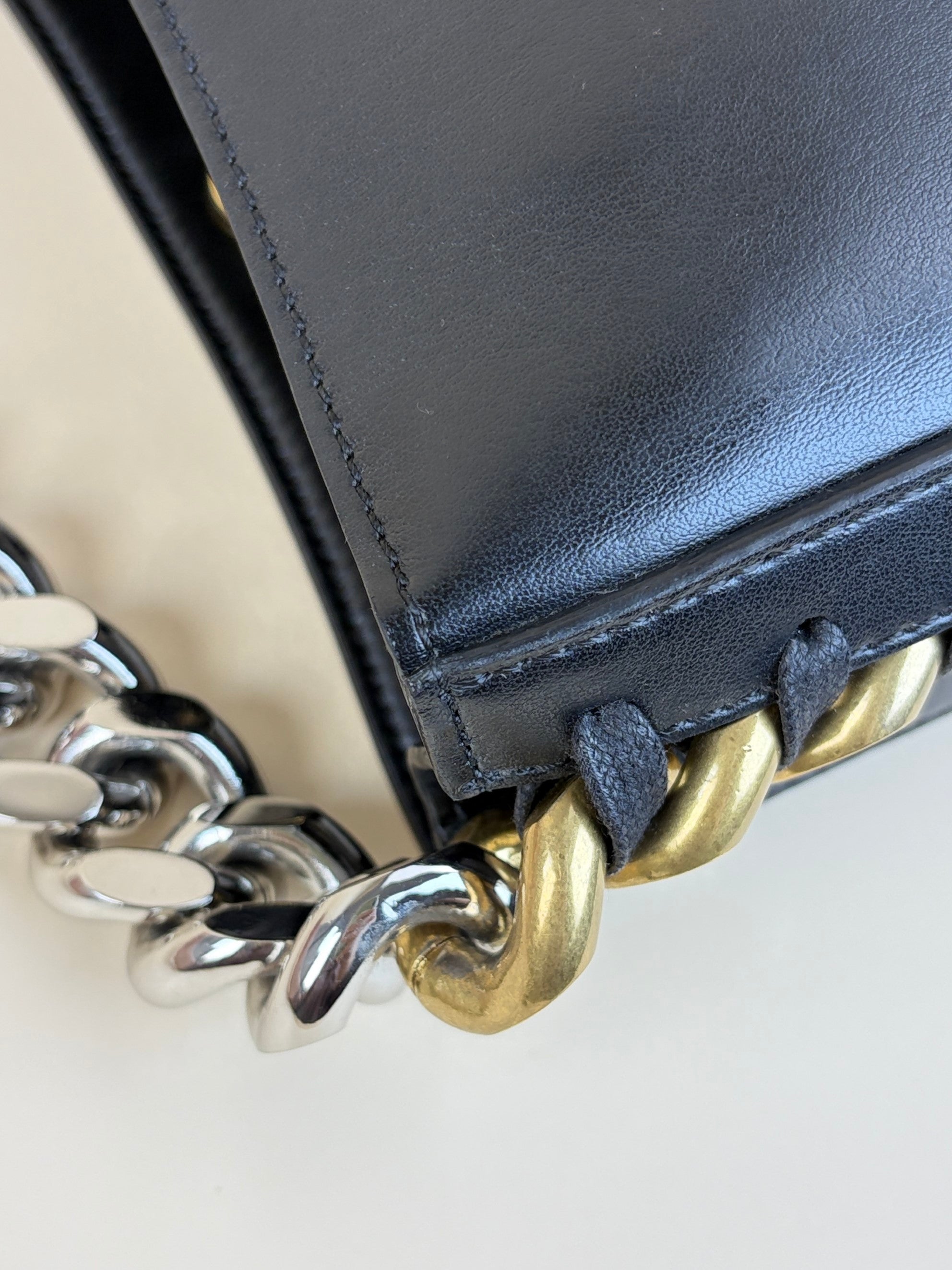 Stella Mccartney Black Frayme Small Shoulder Bag