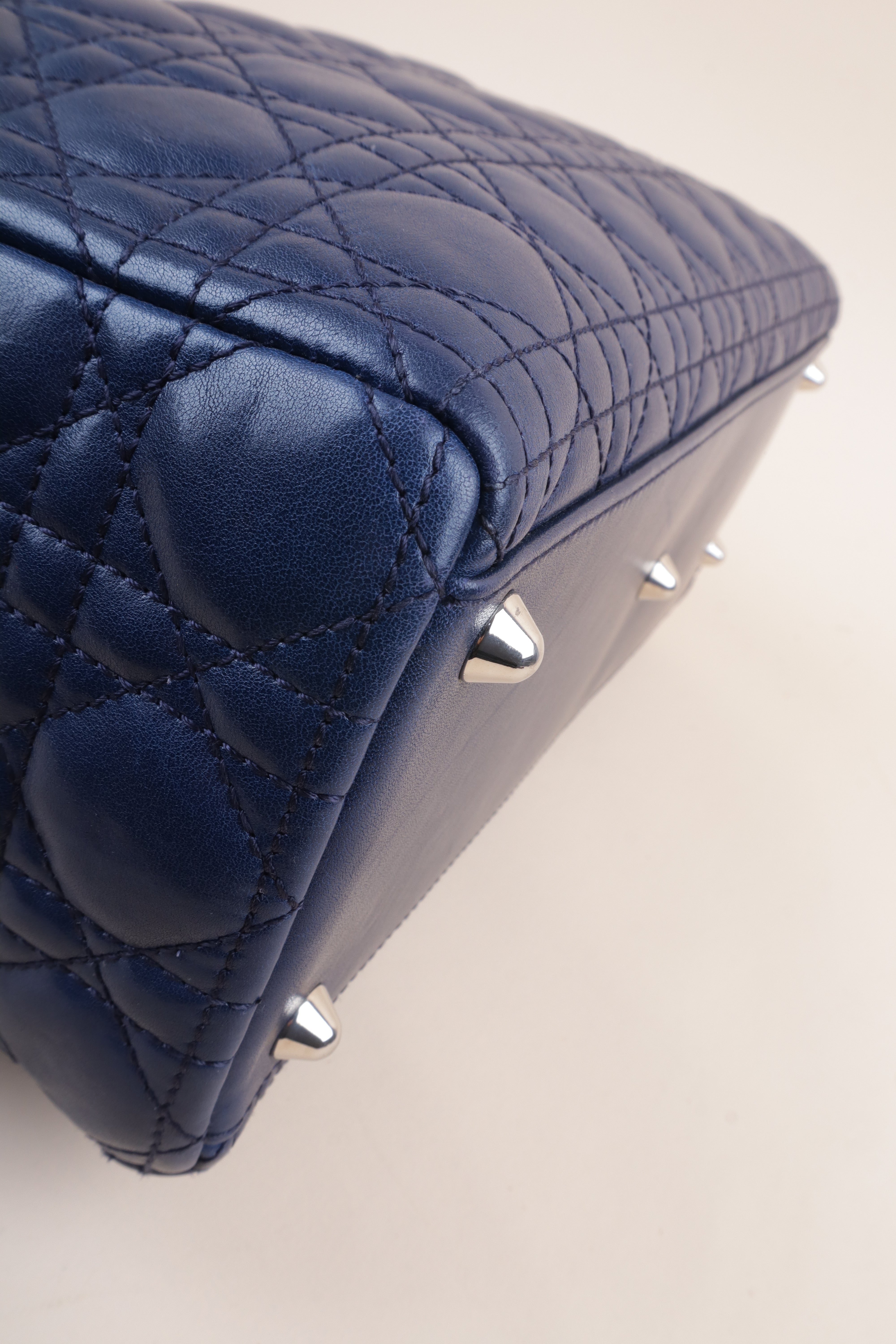 Christian Dior Navy Blue Large Lady Dior Bag