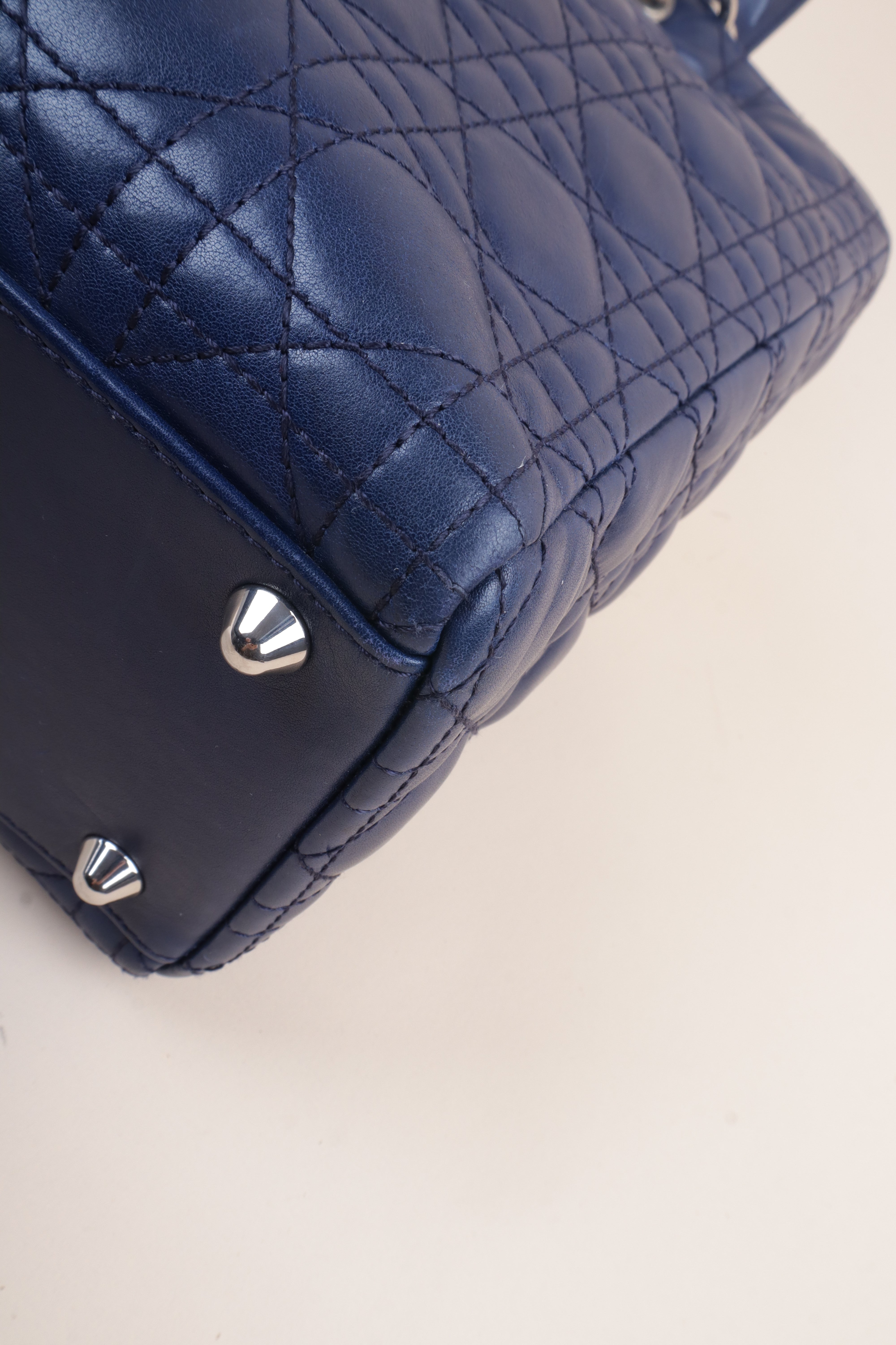 Christian Dior Navy Blue Large Lady Dior Bag