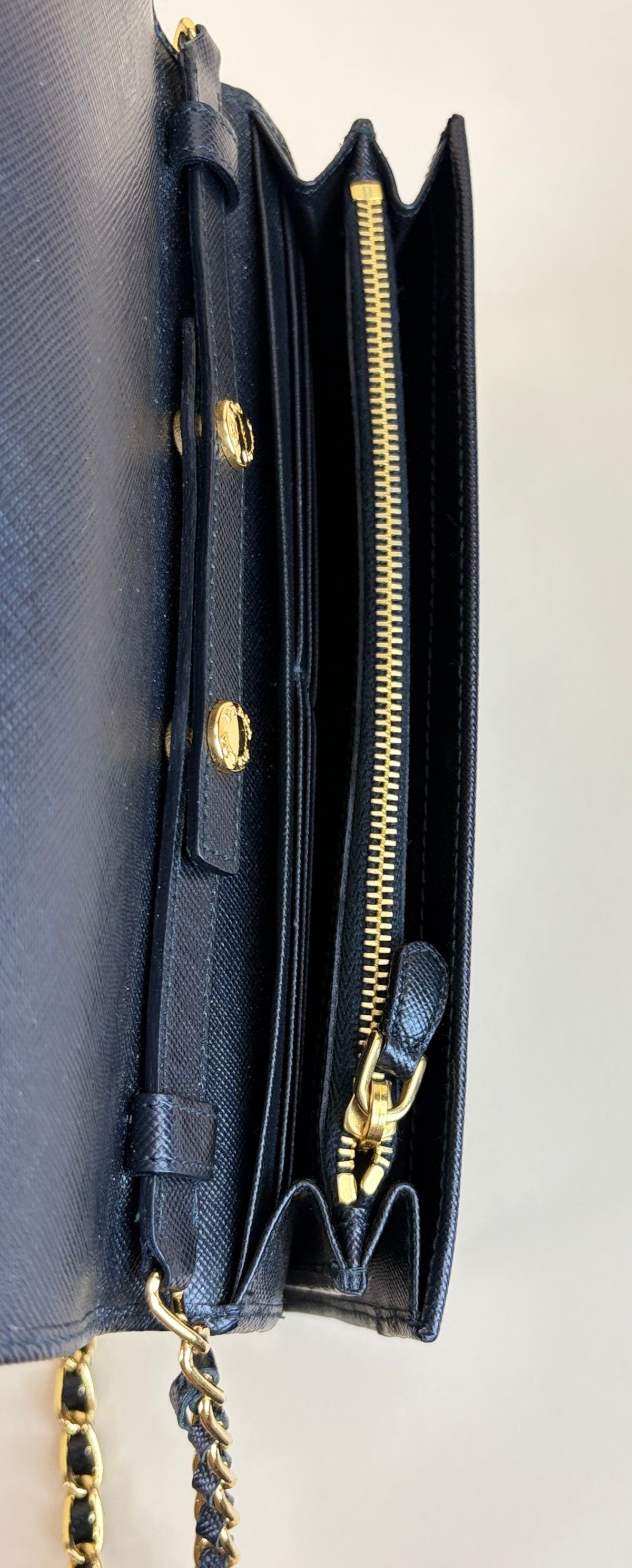 Prada Black Wallet On Chain Clutch Bag