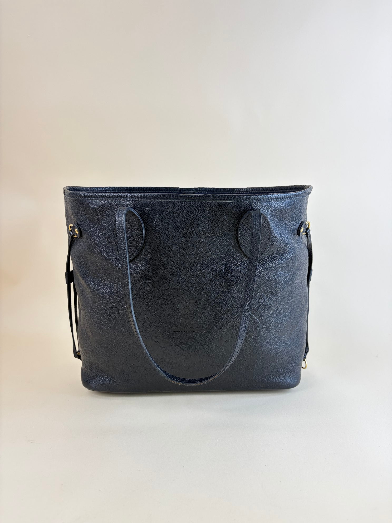 Louis Vuitton Black Monogram Empreinte Neverfull MM Bag