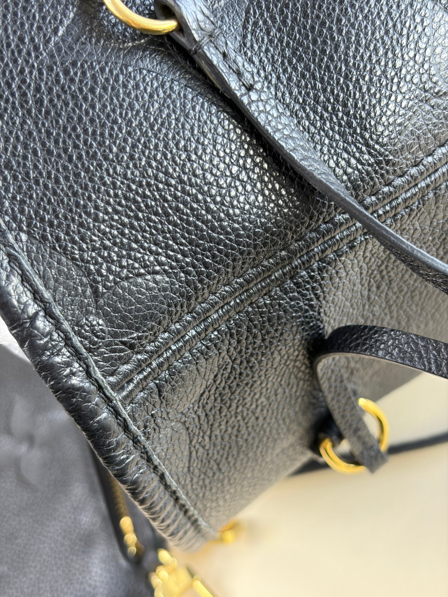 Louis Vuitton Black Monogram Empreinte Neverfull MM Bag