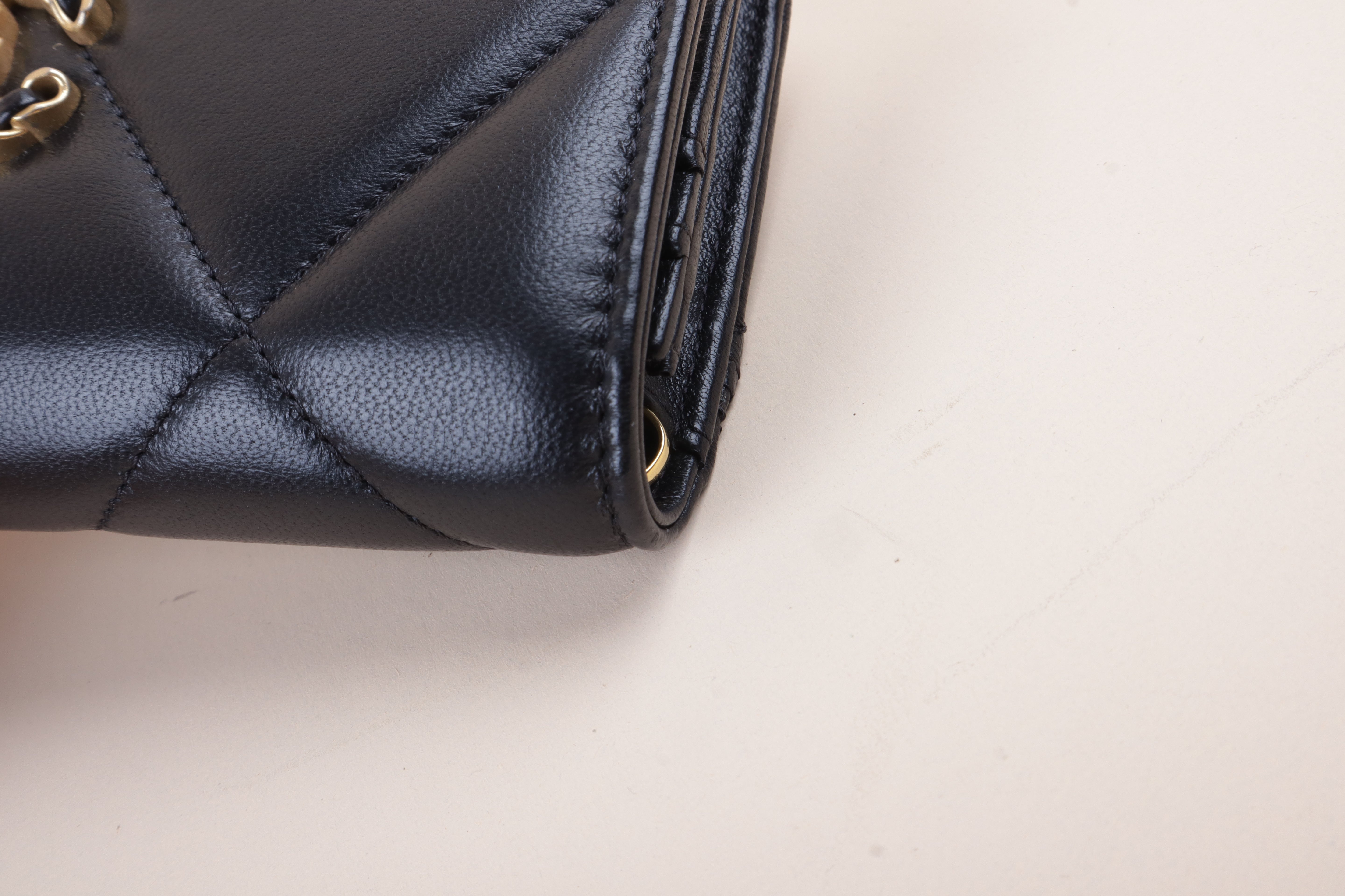 Chanel Black 19 Flap Wallet