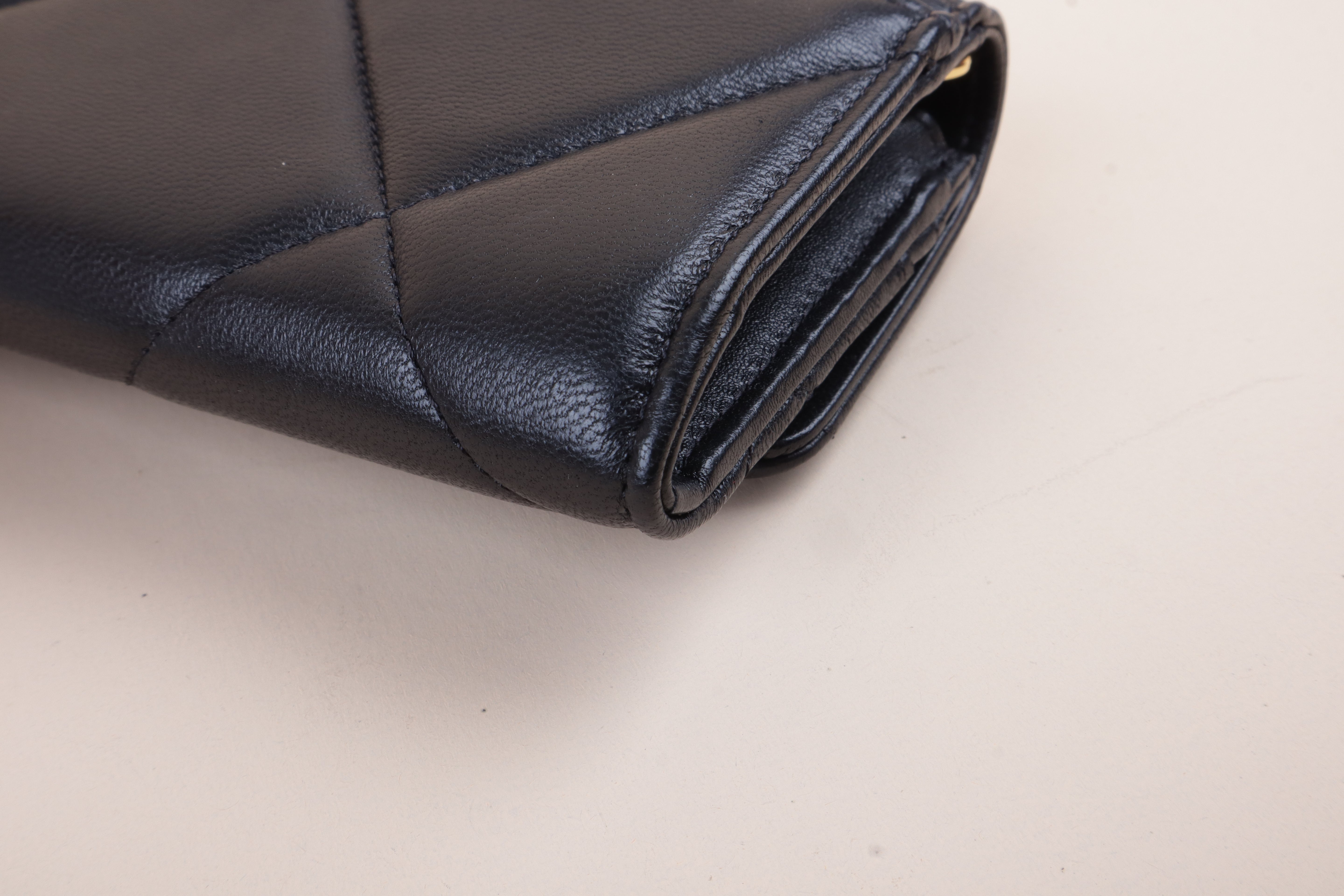 Chanel Black 19 Flap Wallet