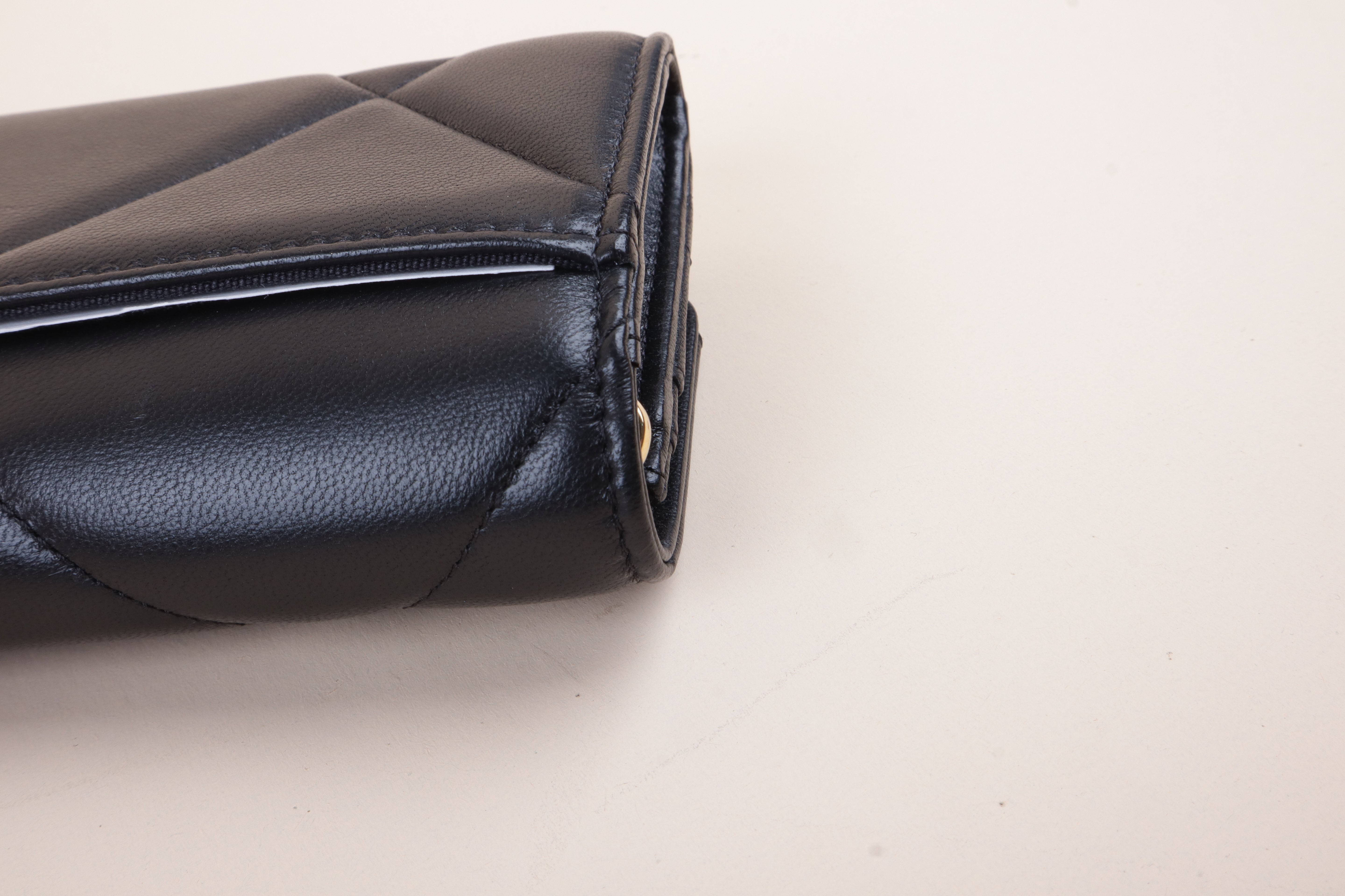 Chanel Black 19 Flap Wallet