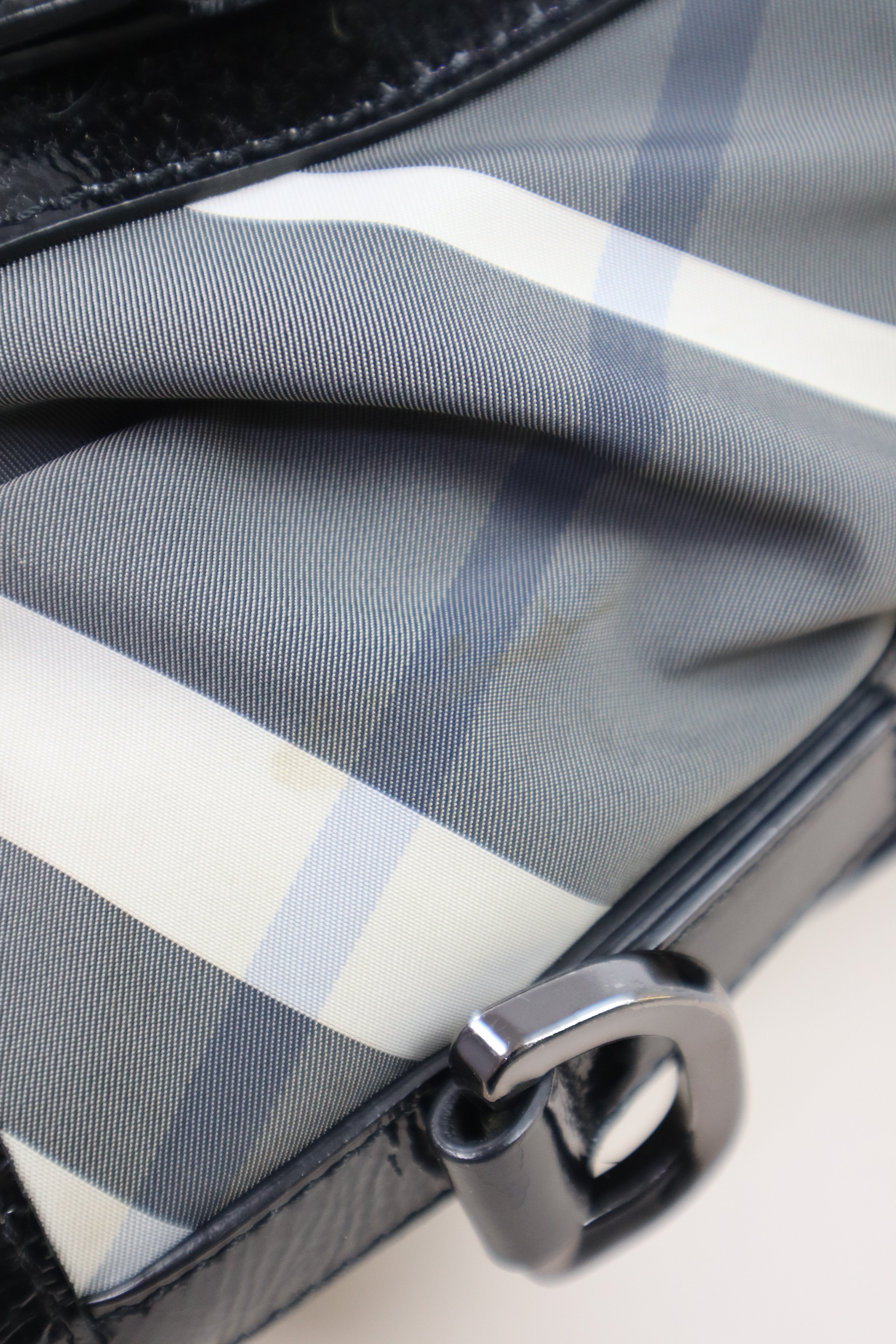 Burberry Black Beat Check Shoulder Bag