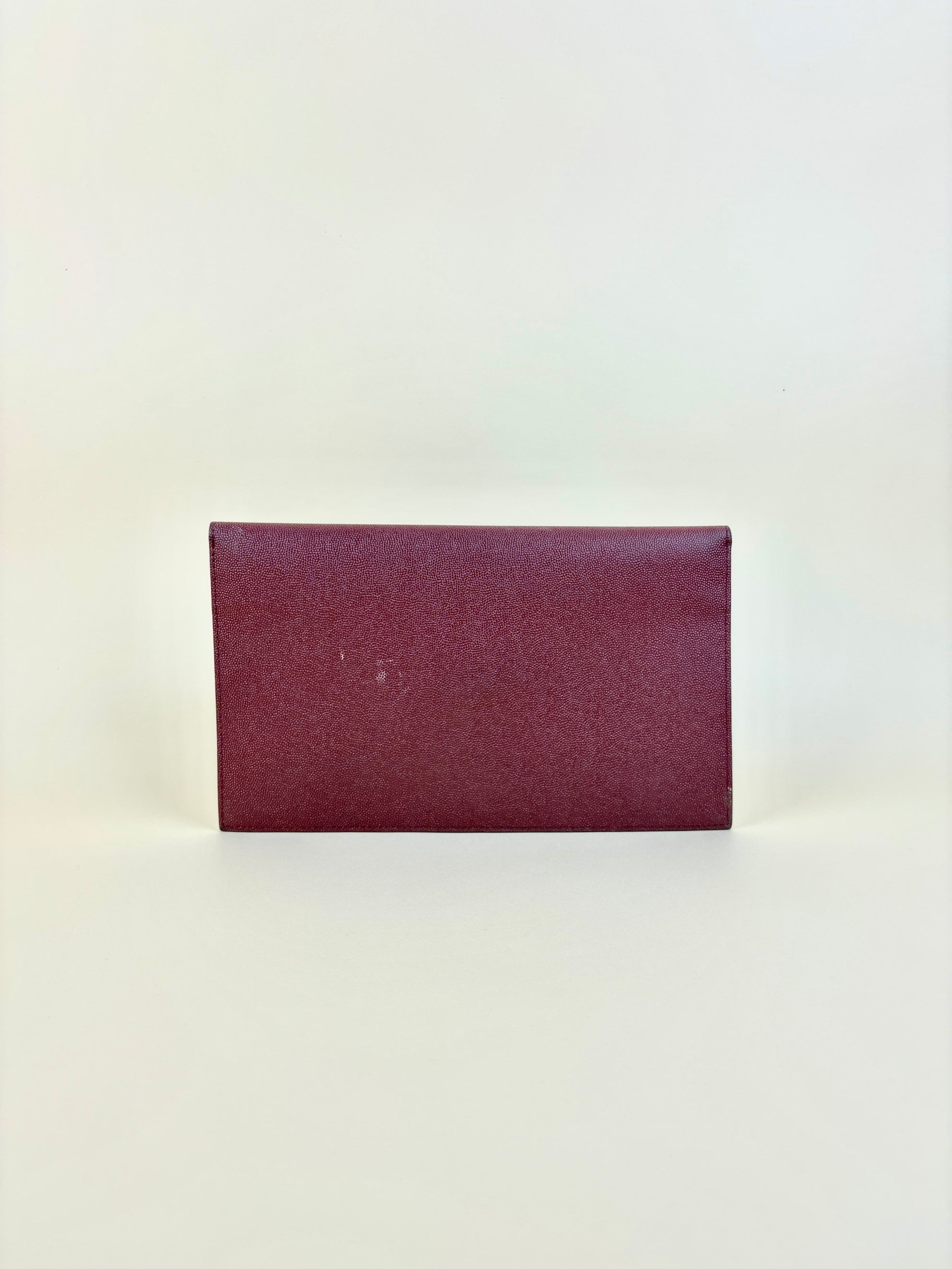 YSL burgundy leather Uptown pouch