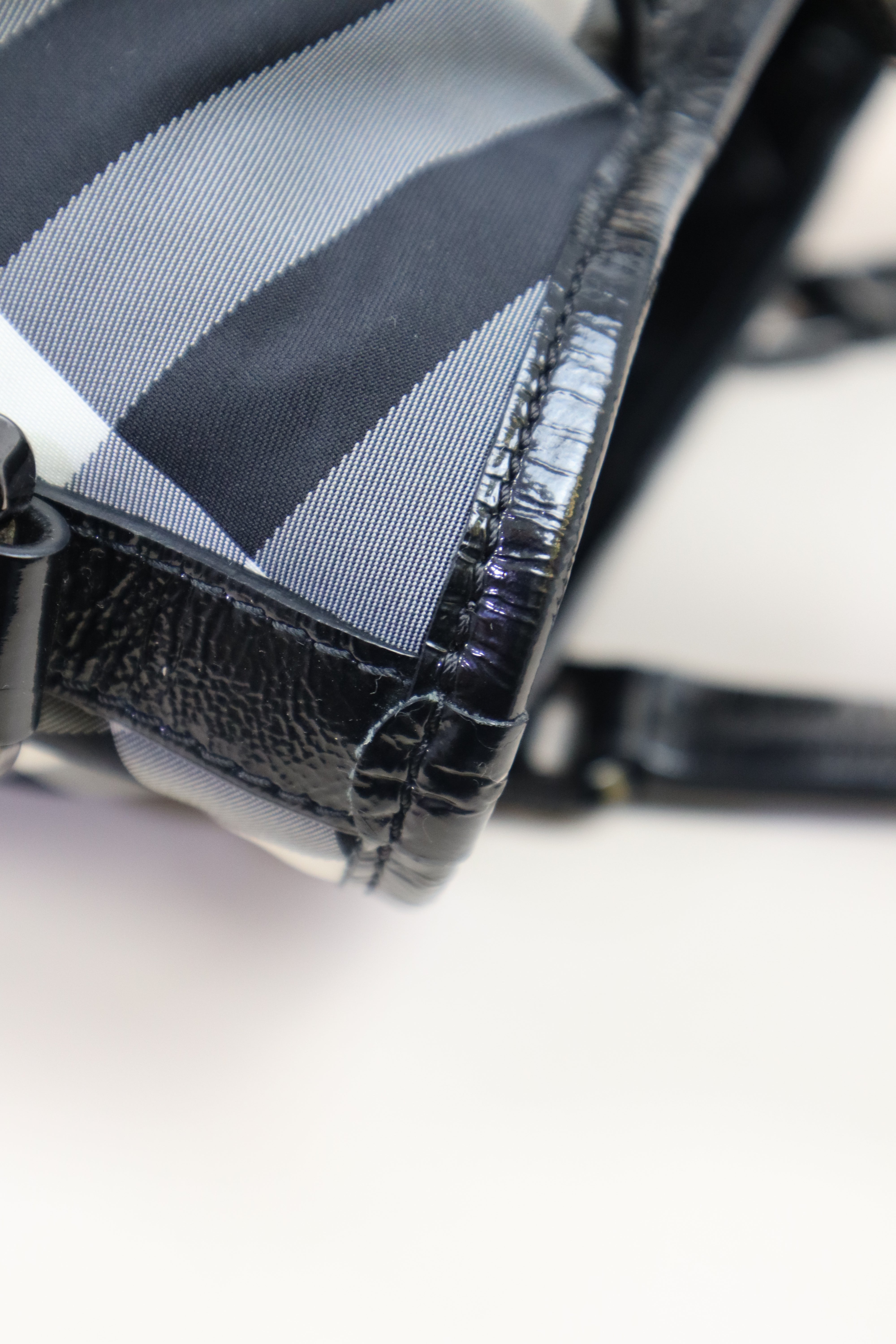 Burberry Black Beat Check Shoulder Bag