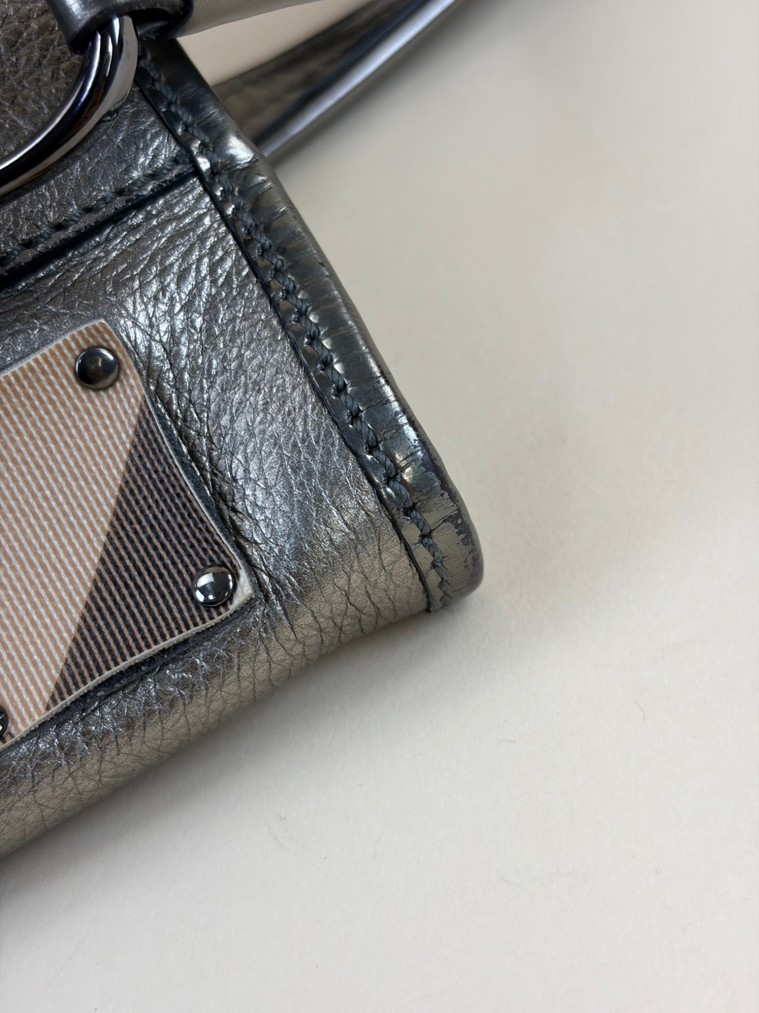 BURBERRY studded brook warrior nova check canvas