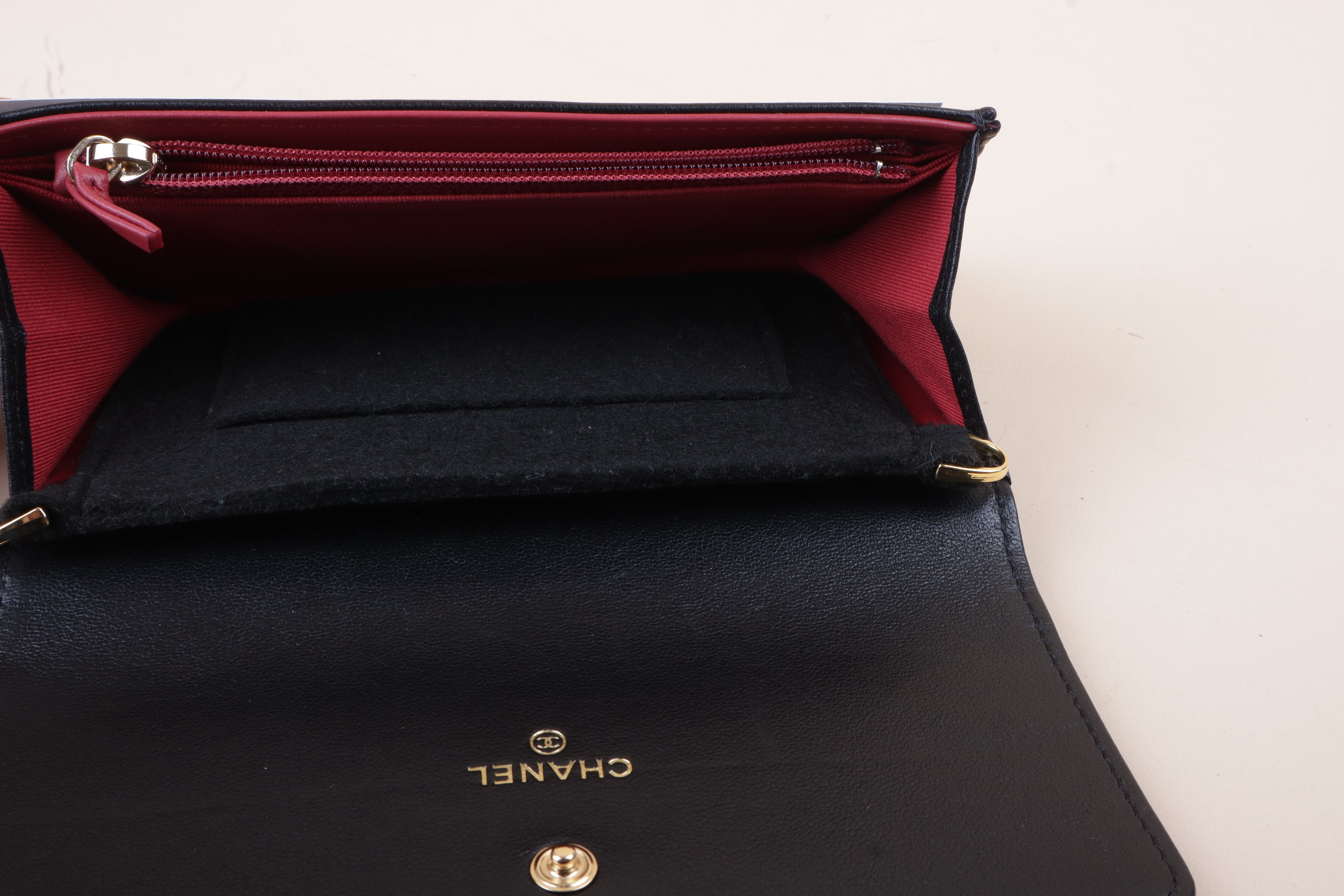 Chanel Black 19 Flap Wallet