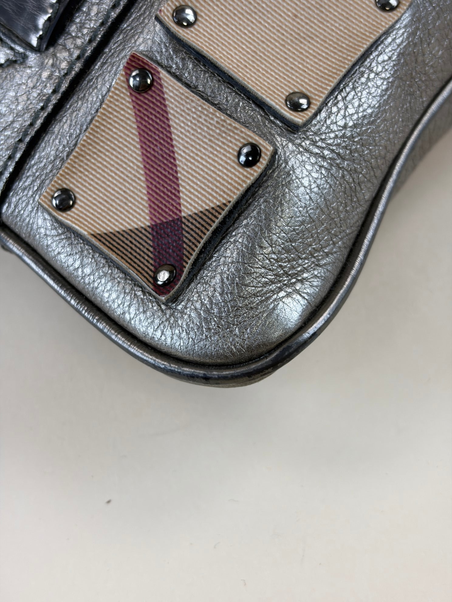 BURBERRY studded brook warrior nova check canvas