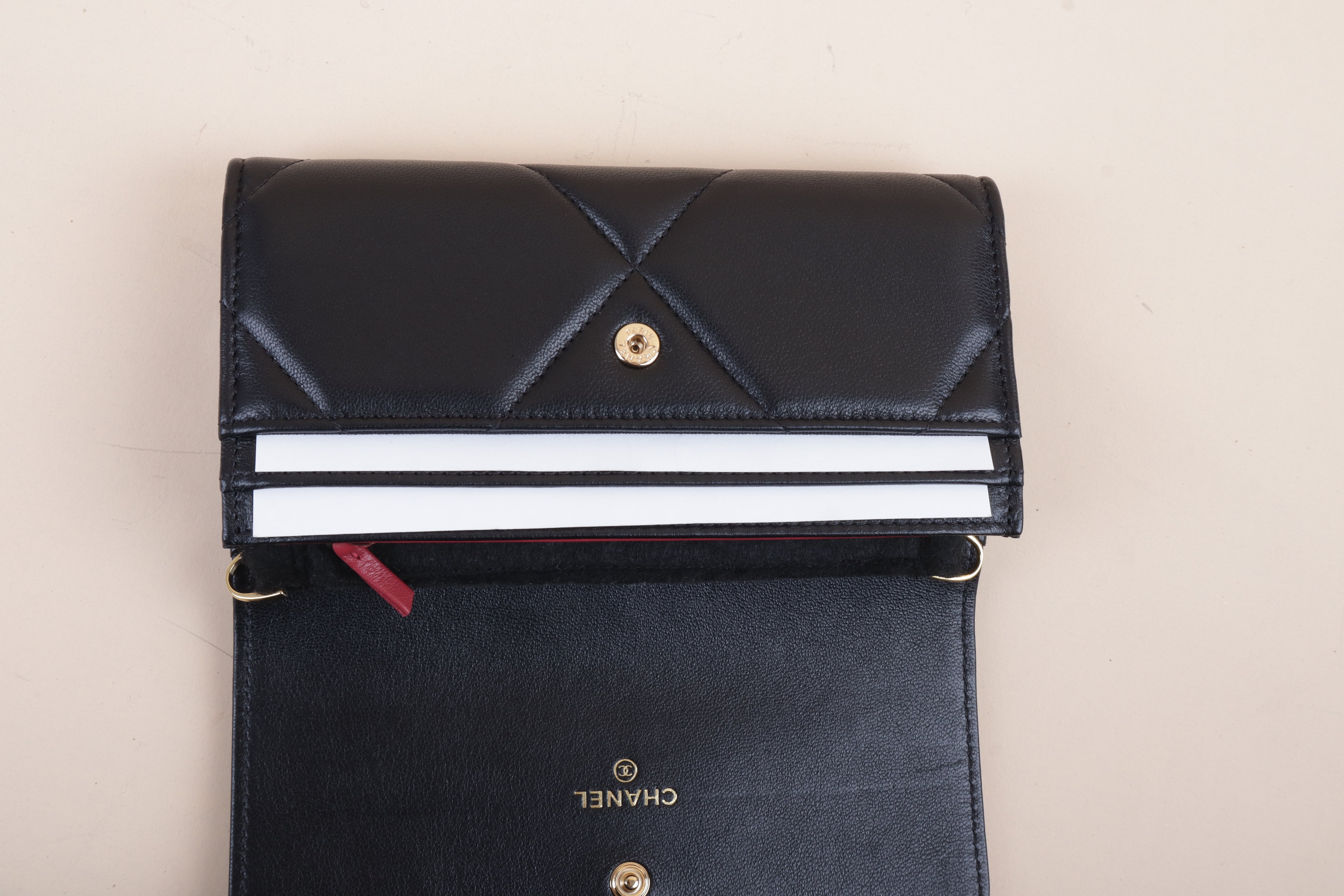 Chanel Black 19 Flap Wallet