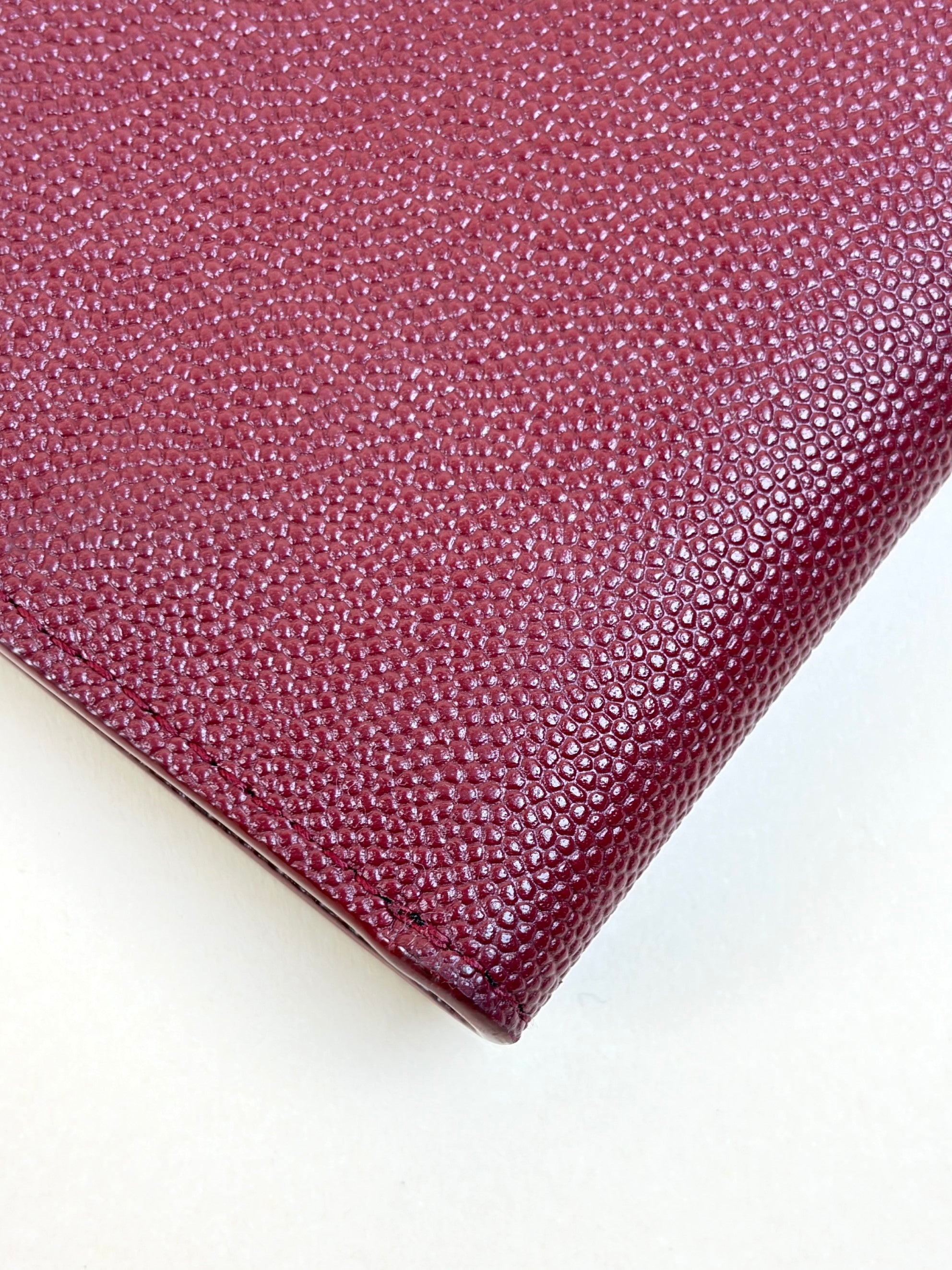YSL burgundy leather Uptown pouch