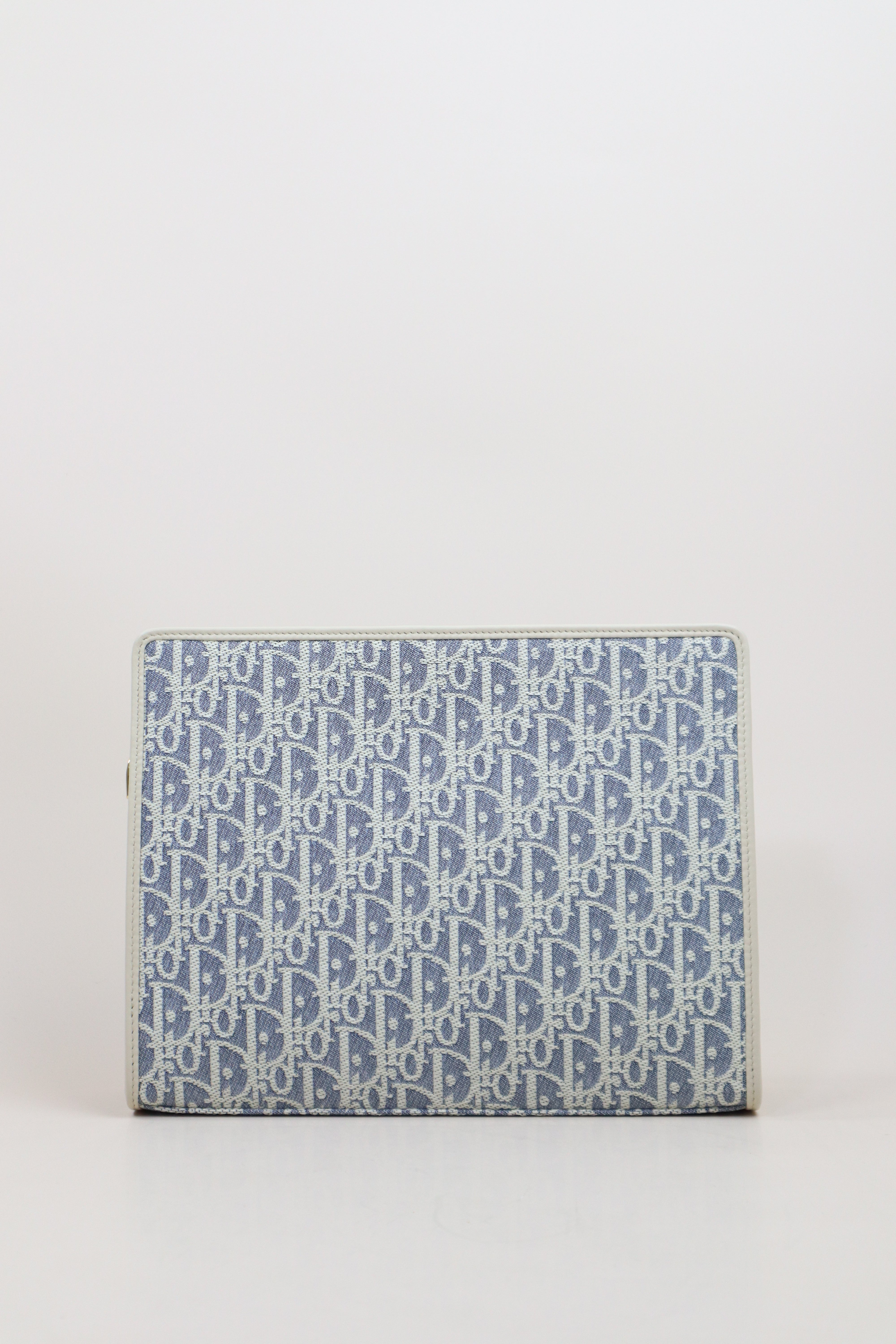 Christian Dior Blue Montaigne Oblique Denim Pouch