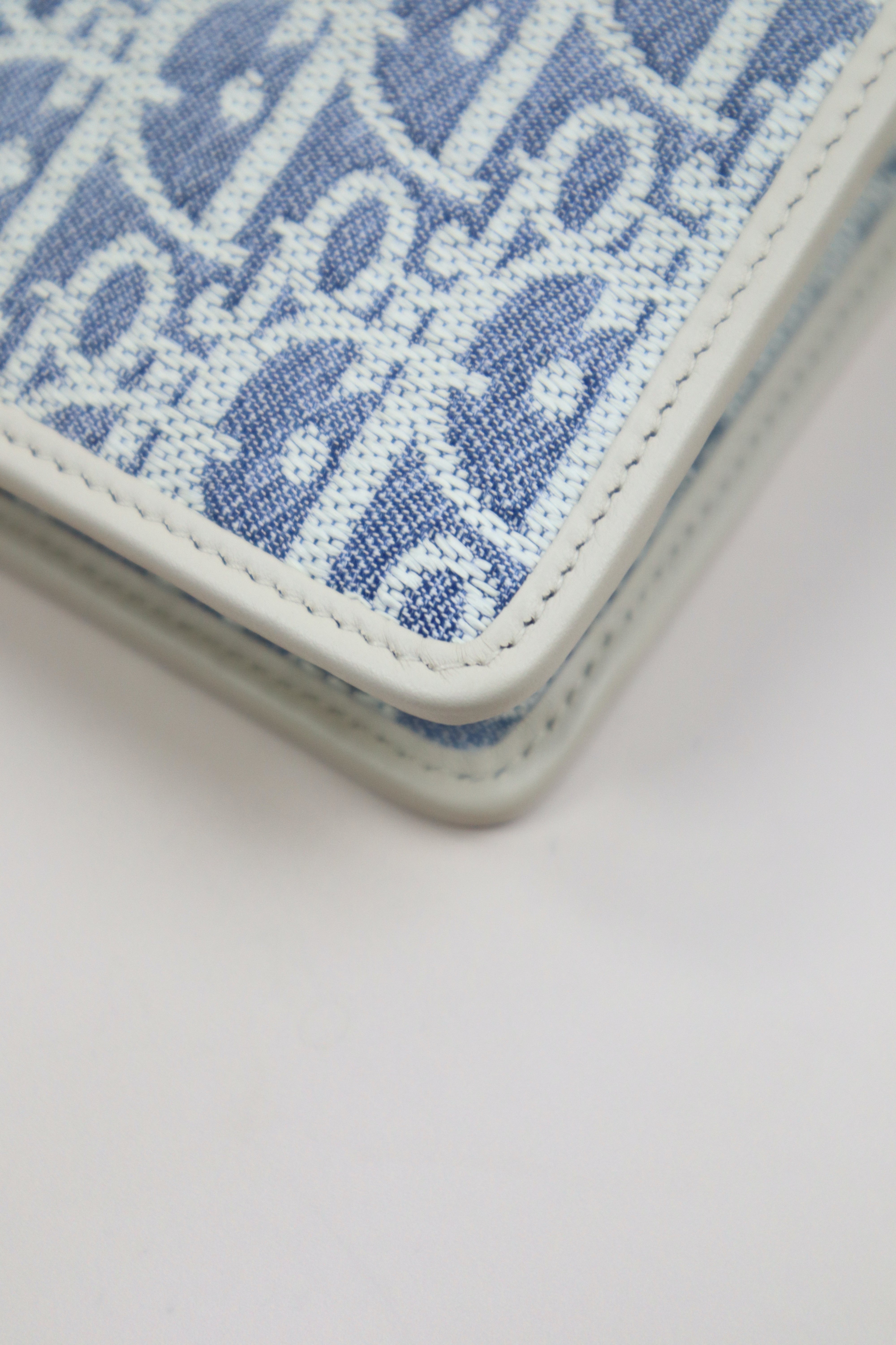 Christian Dior Blue Montaigne Oblique Denim Pouch