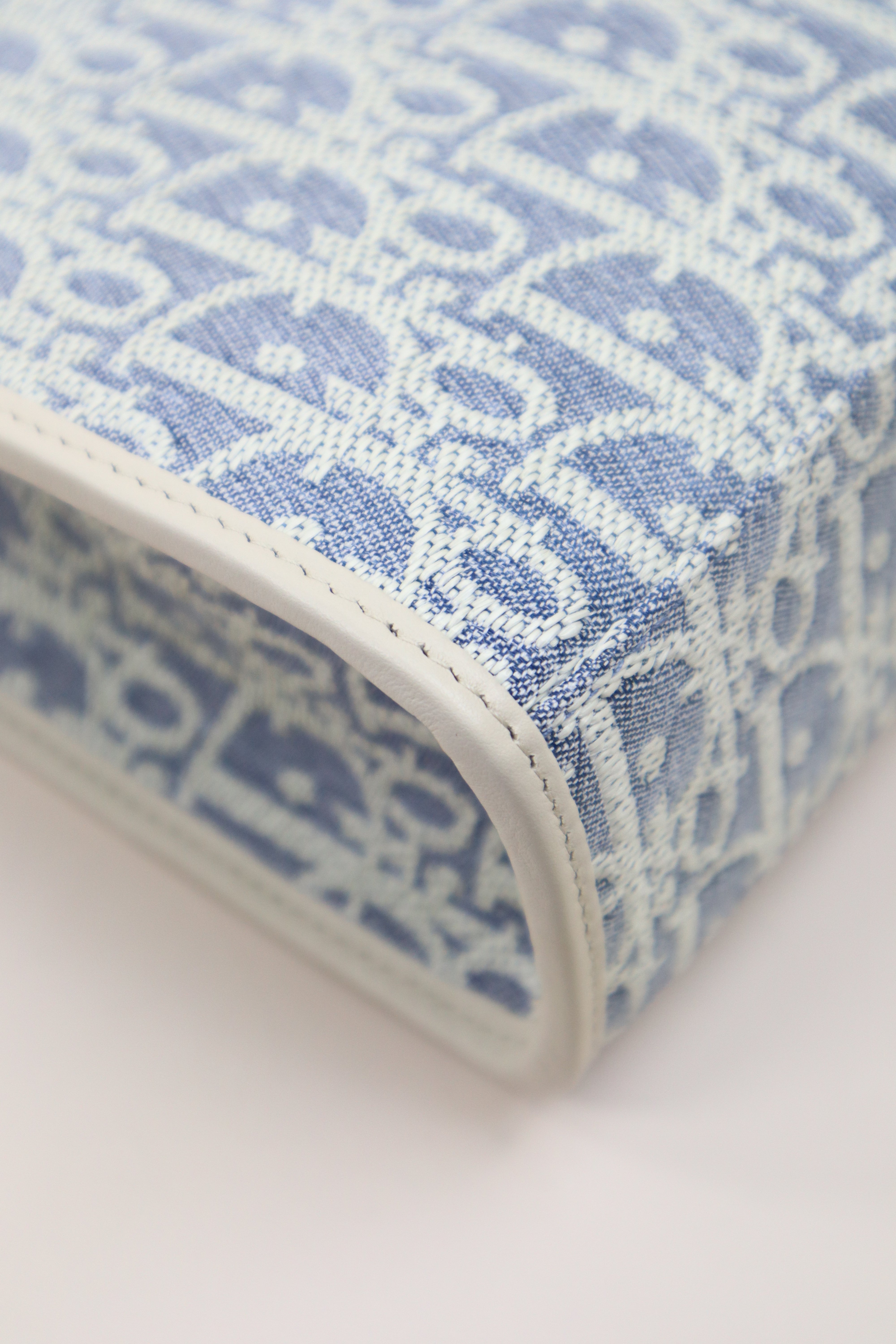 Christian Dior Blue Montaigne Oblique Denim Pouch