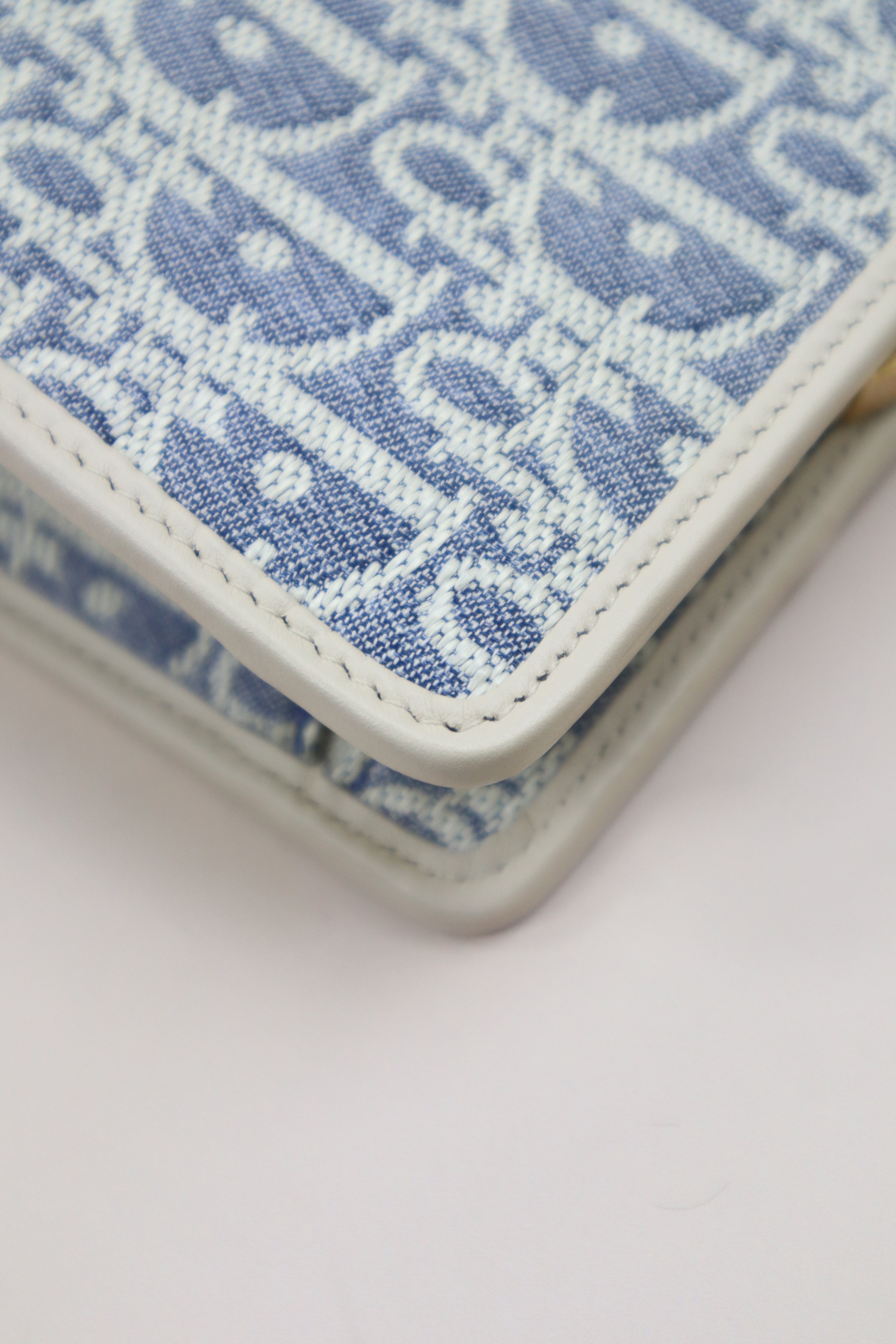 Christian Dior Blue Montaigne Oblique Denim Pouch