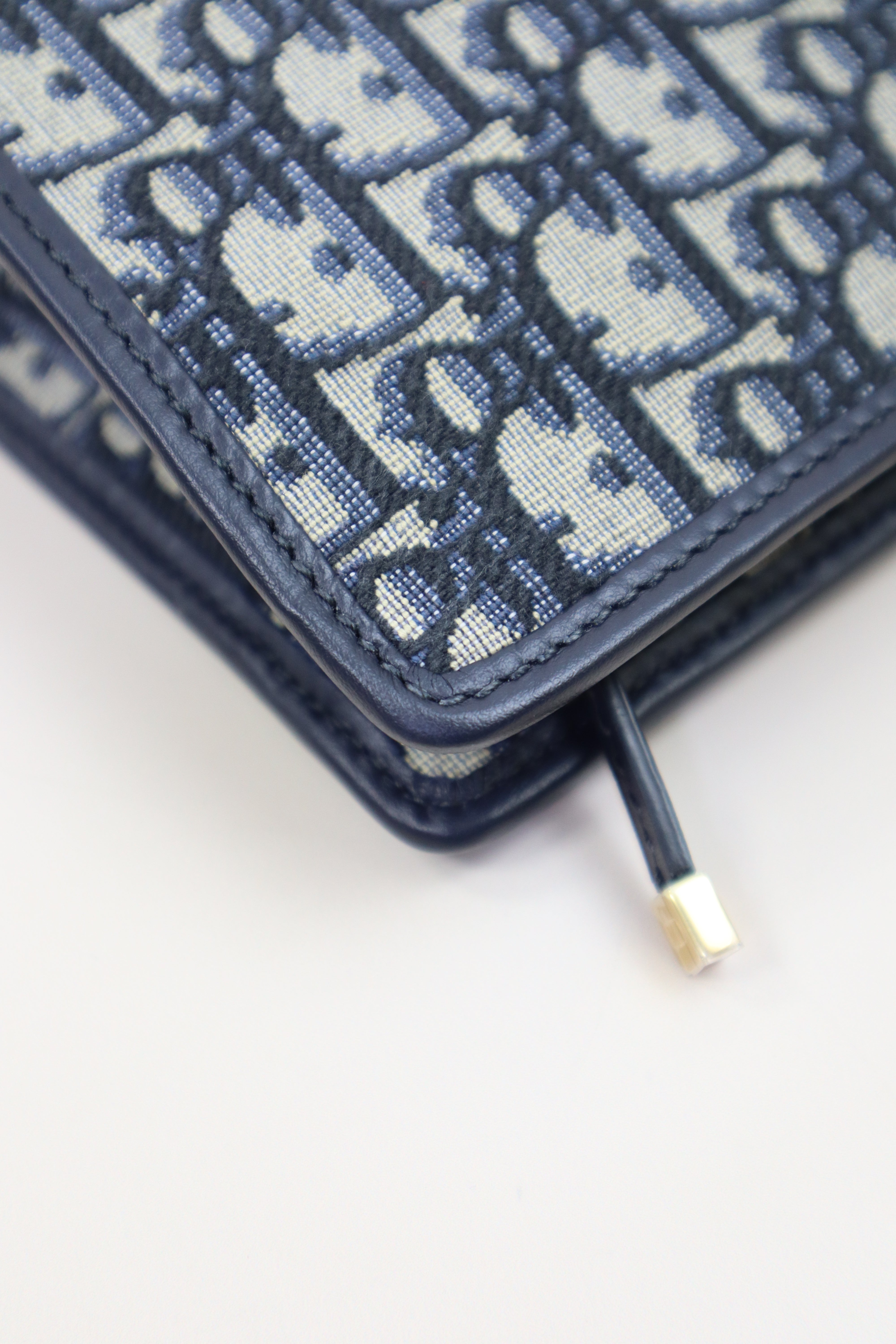 Christian Dior Blue Montaigne Oblique Pouch