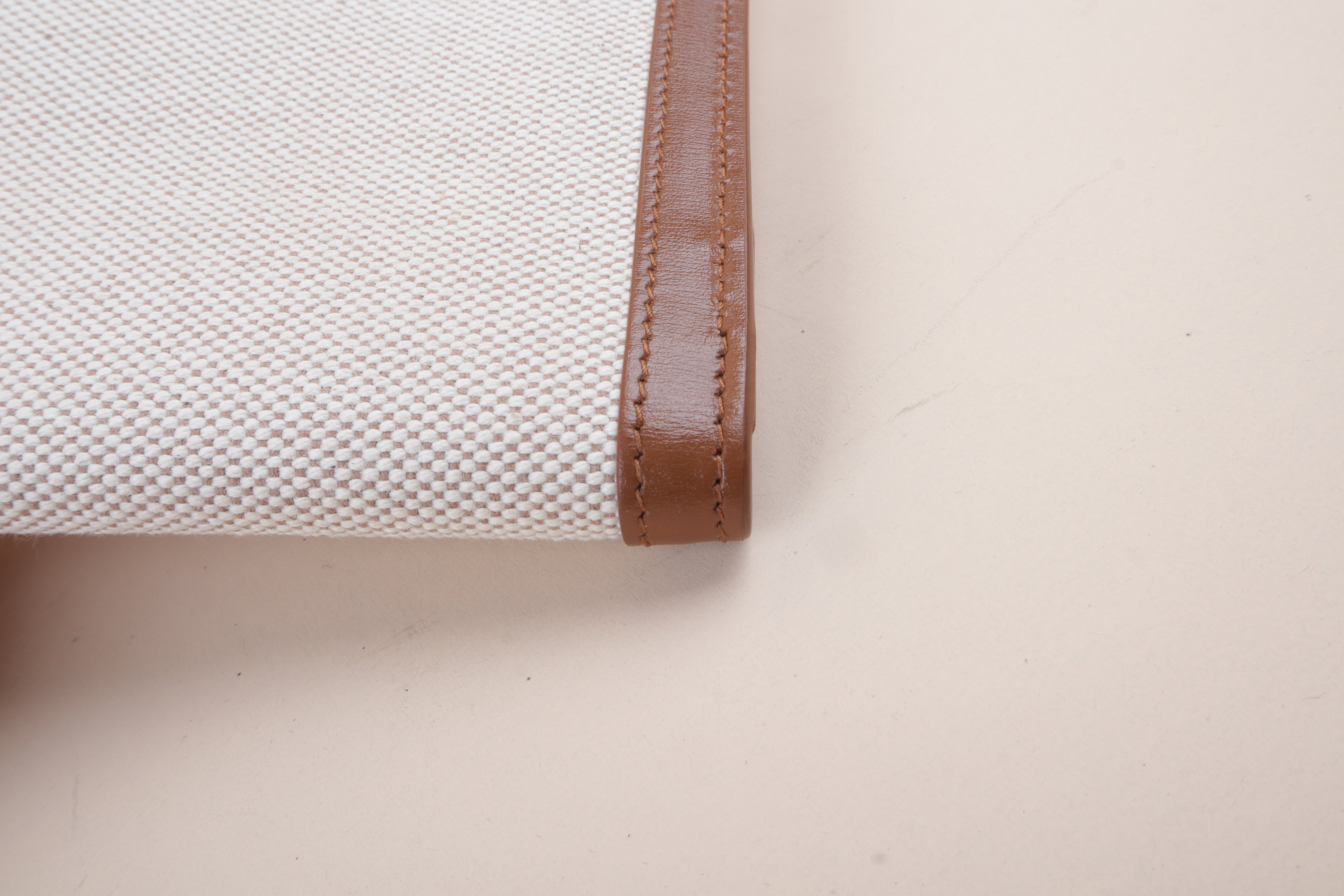 YSL Brown Raffia Uptown Flap Pouch