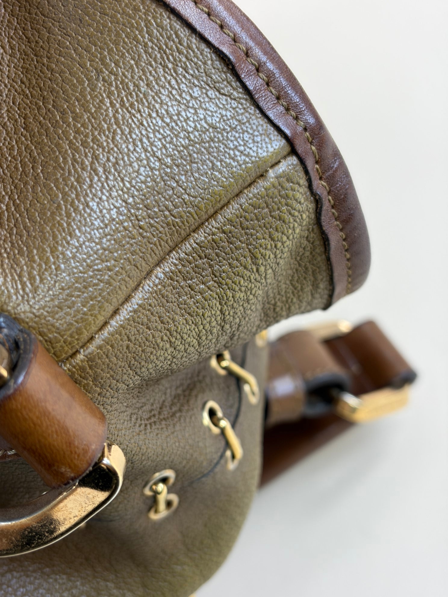 BURBERRY metal stitch large Lowry tote bag brown