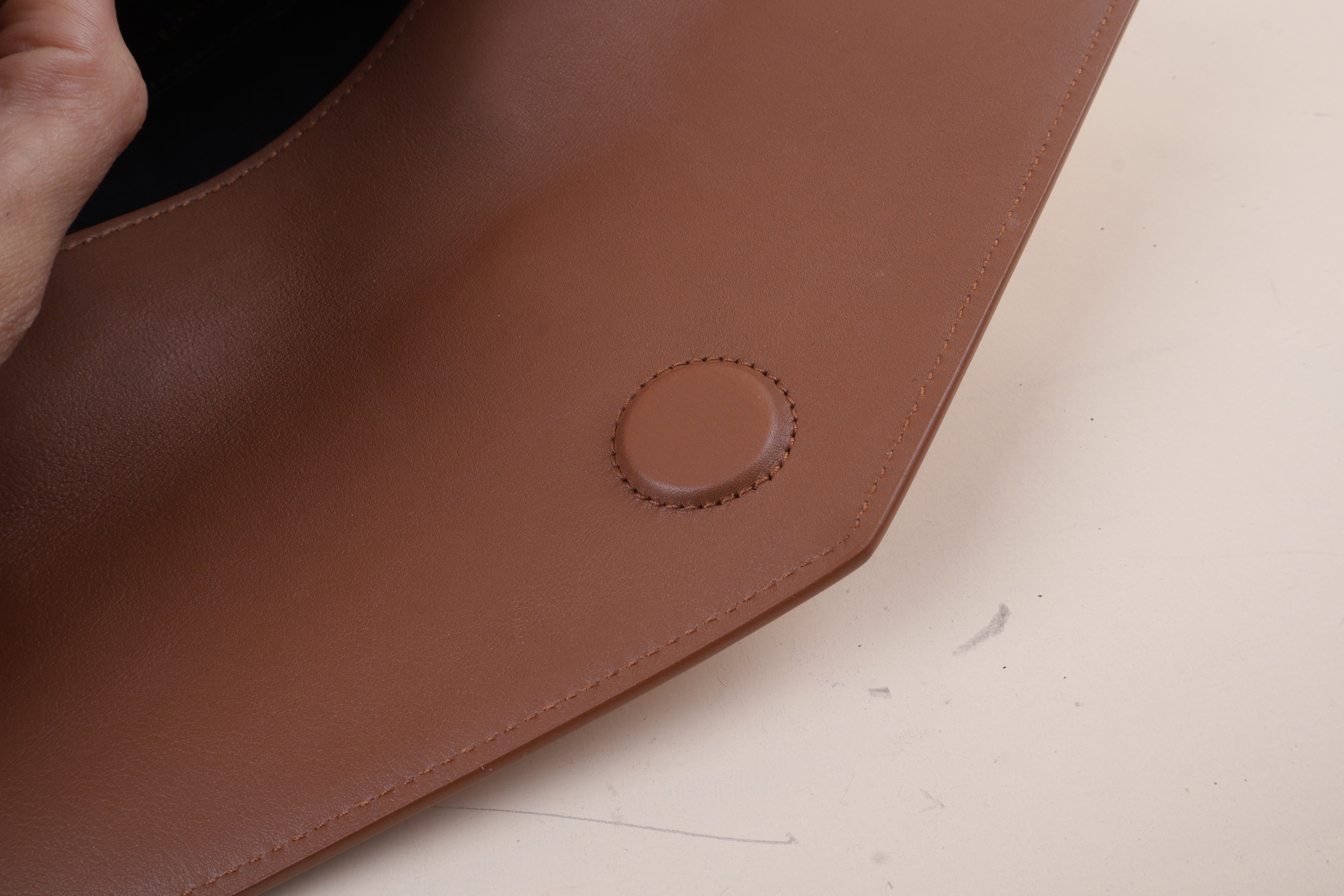 YSL Brown Raffia Uptown Flap Pouch