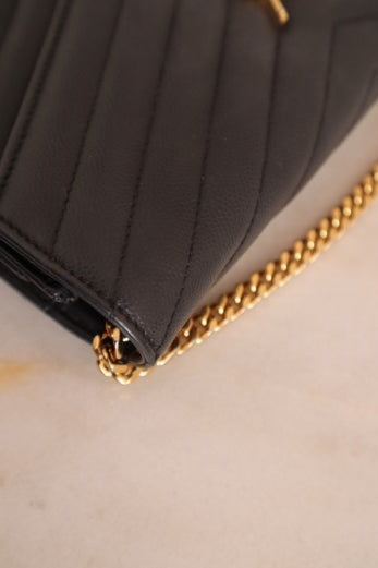 YSL Black Classic Cassandre WOC-Wallet Chain-YSL-The Closet Egypt