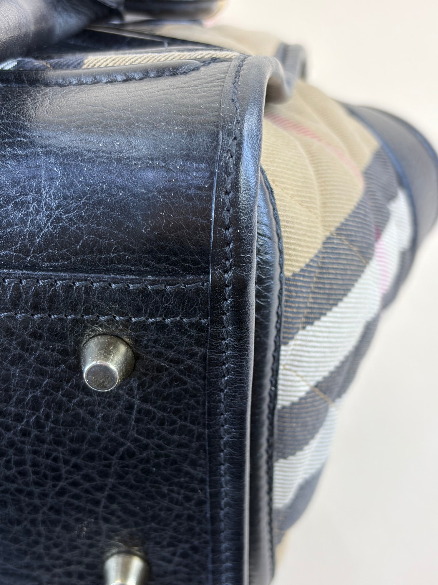 Burberry Black Manor house check Tote Bag